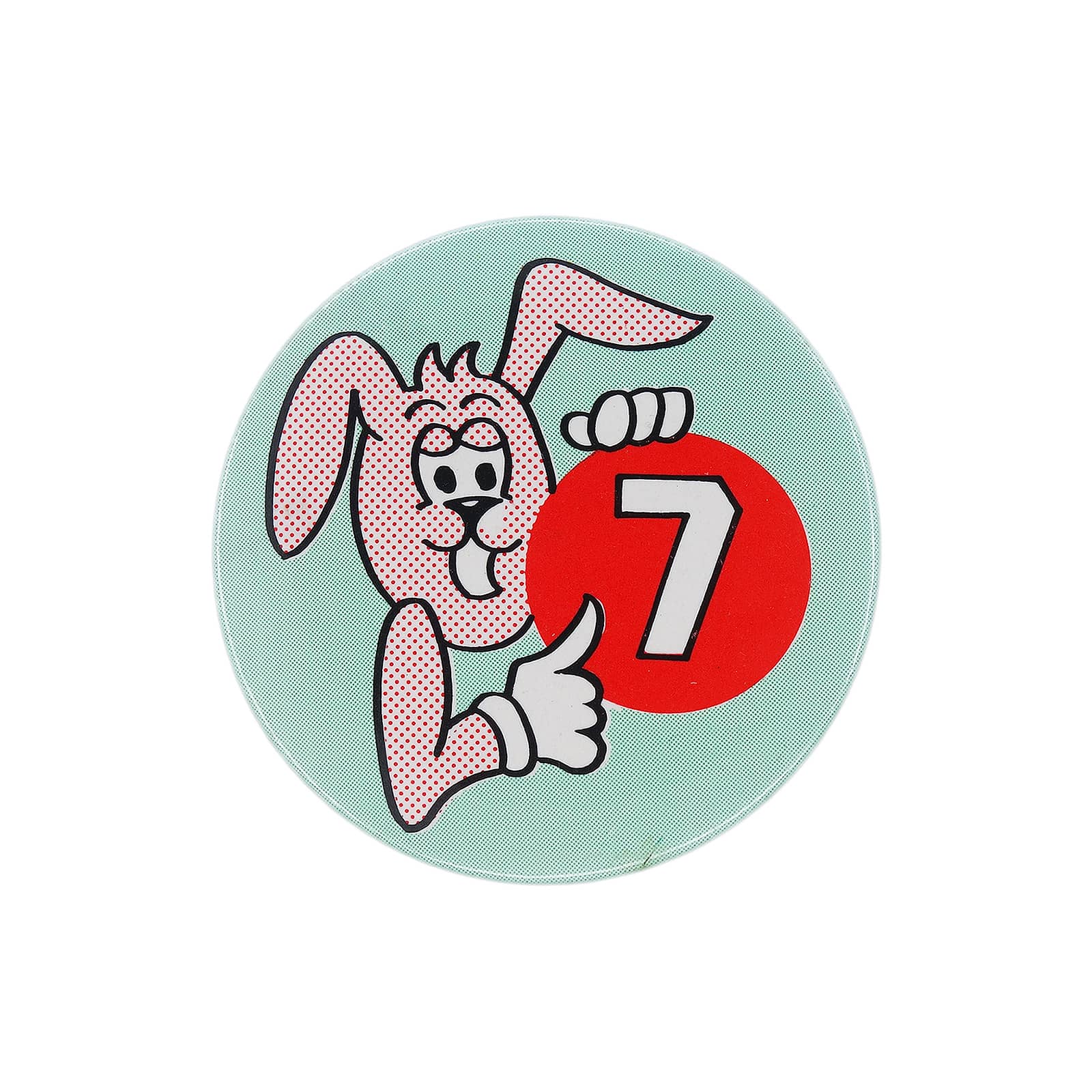 数字 7 ウサギ 缶バッジ バッチ 7歳