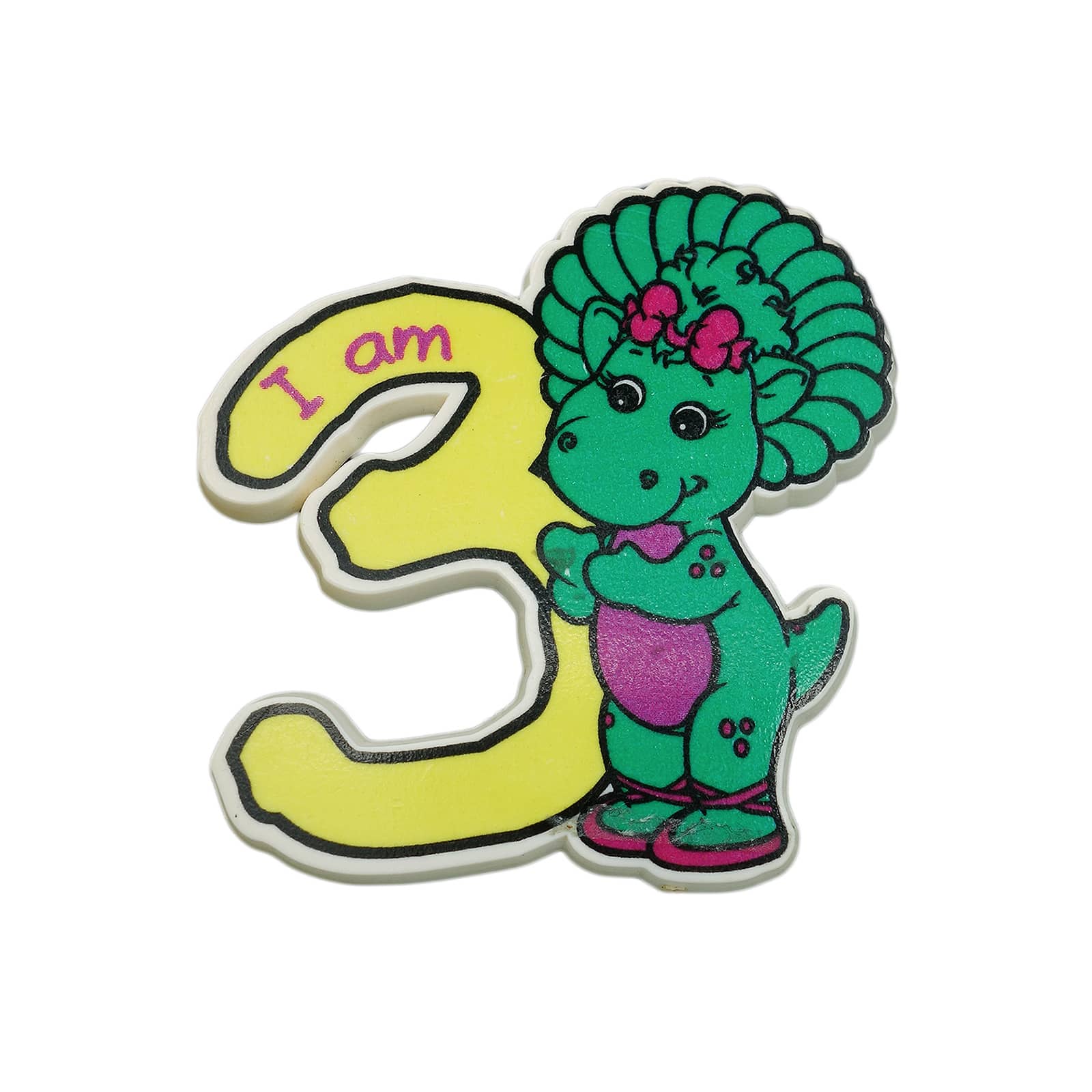 I am 3 ベイビーポップ プラスチック バッジ バッチ 3歳 誕生日Barney's