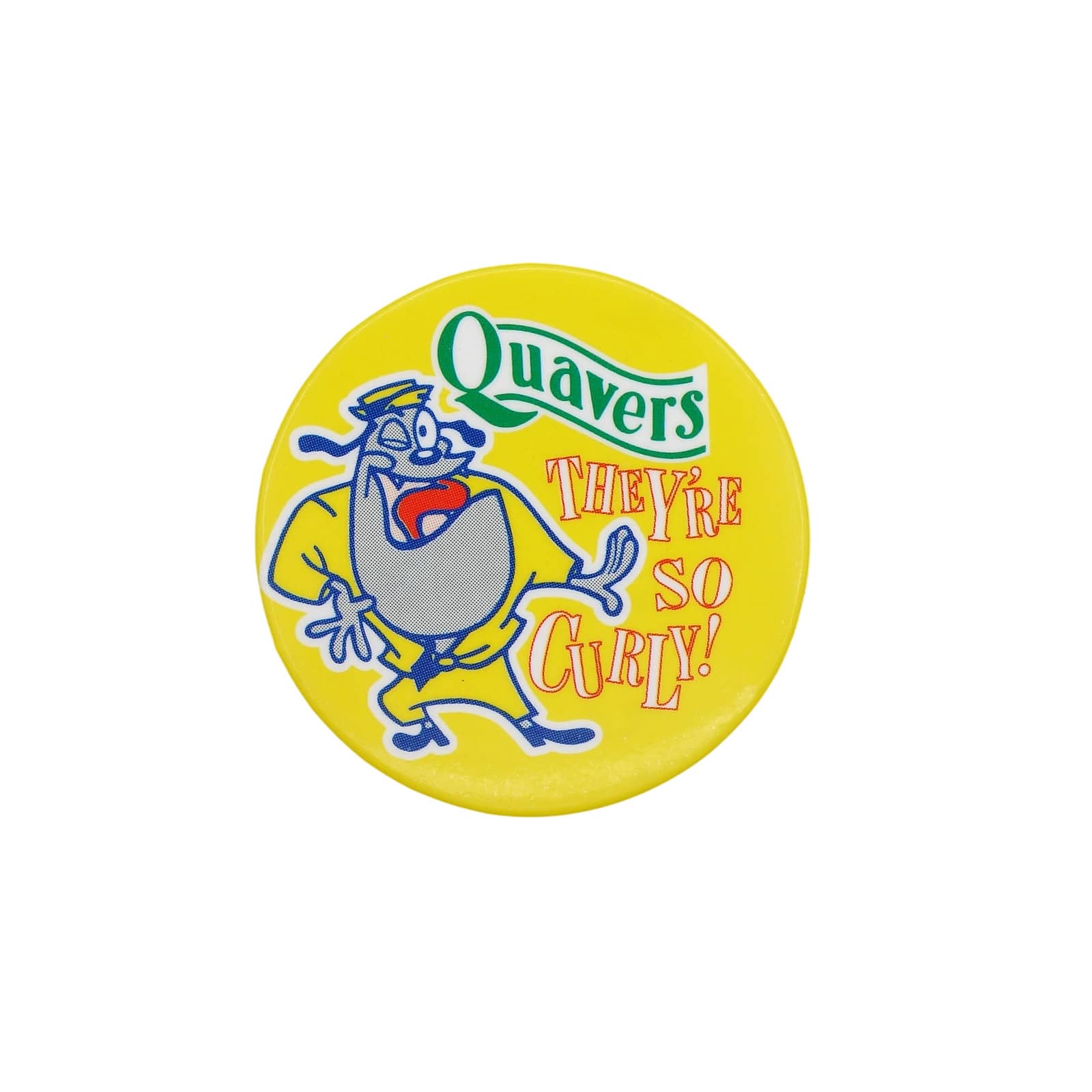 スナック菓子 Quavers 缶バッジ バッチ They're So Curly!