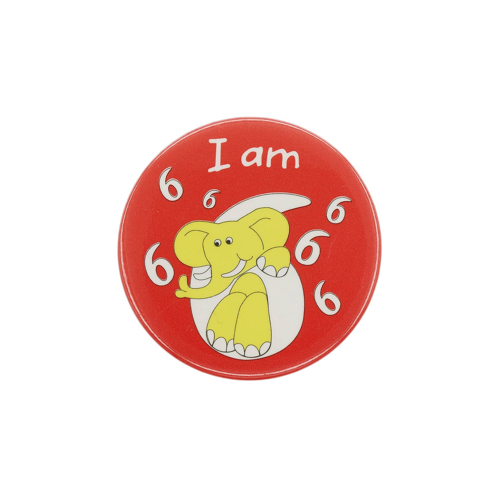 I am 6 ゾウ 缶バッジ バッチ 6歳 誕生日