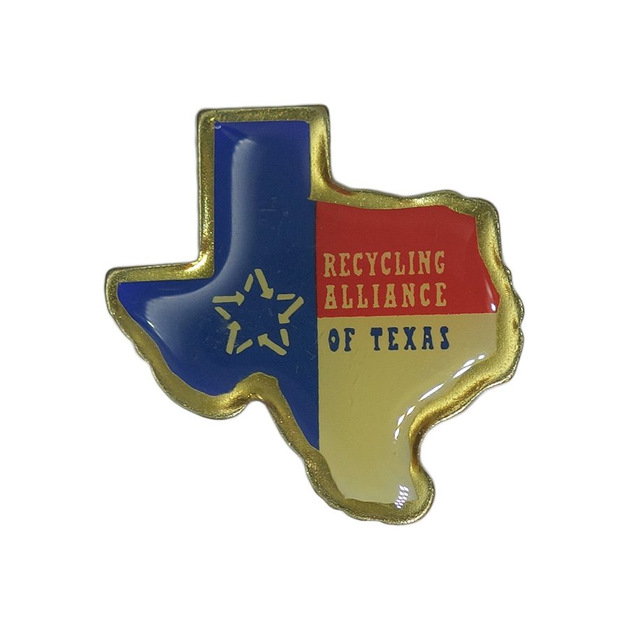 RECYCLING ALLIANCE OF TEXAS ピンズ テキサス州 地図型 留め具付き レト