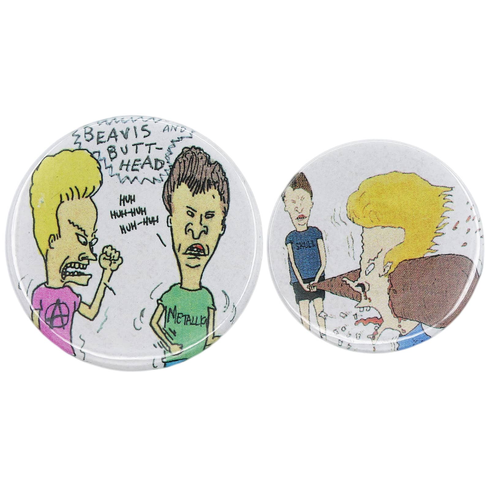 BEAVIS AND BUTT-HEAD ビーバス・アンド・バットヘッド 缶バッジ 2点セット