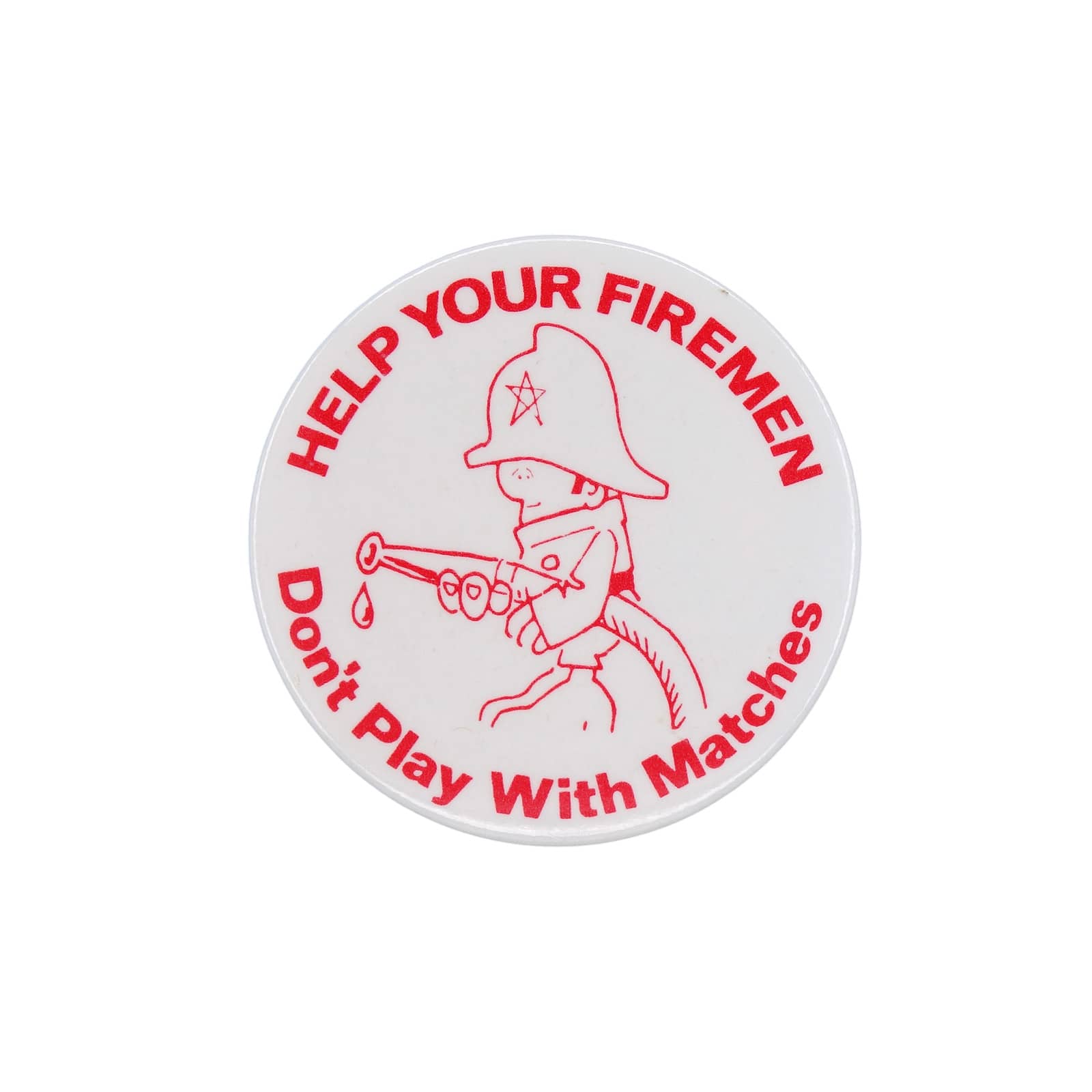 HELP YOUR FIREMEN 消防士 缶バッジ バッチ