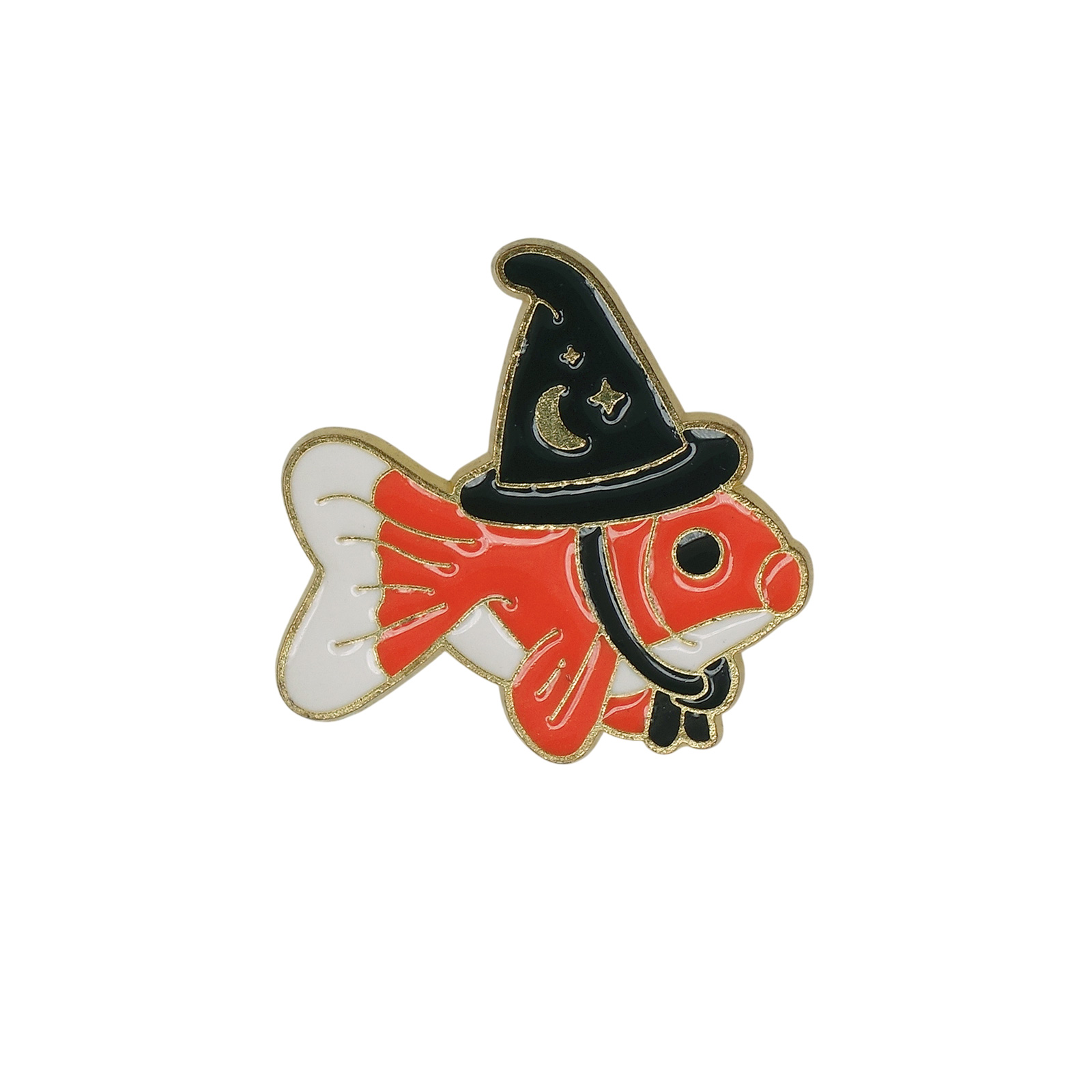 魔女の帽子を被った金魚 ピンズ