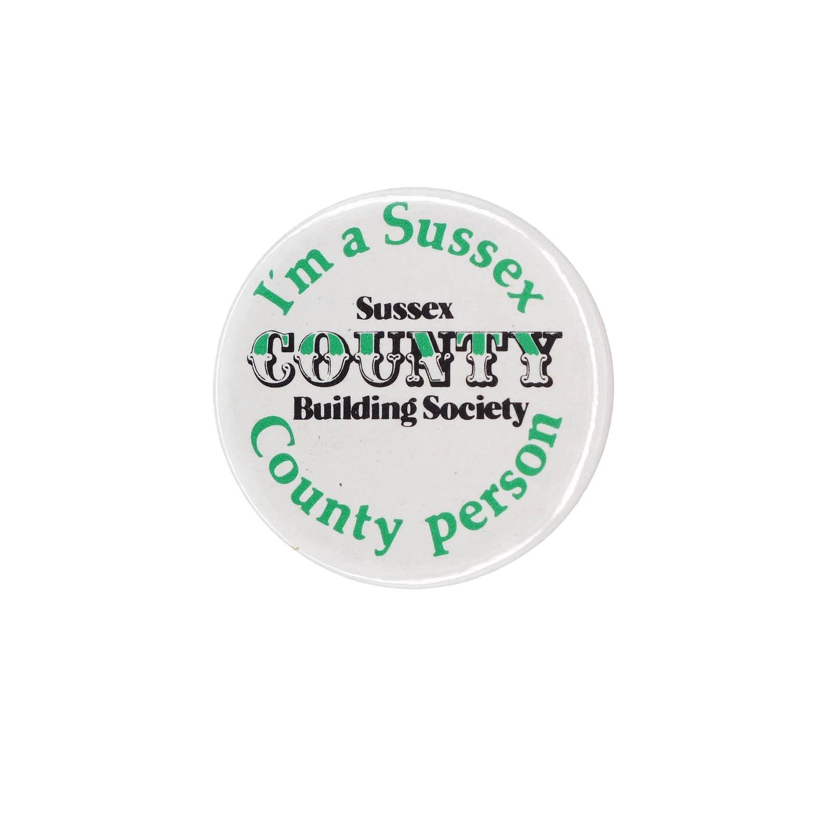 Sussex COUNTY Building Society 缶バッジ バッチ