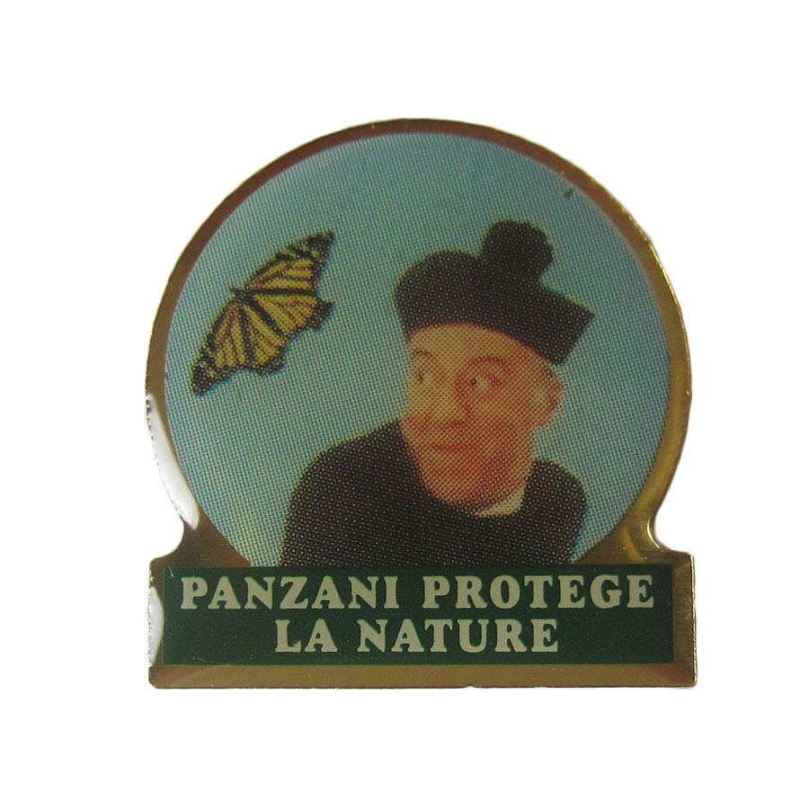 フランス ピンズ PANZANI 修道士と蝶 レトロ ピンバッジ