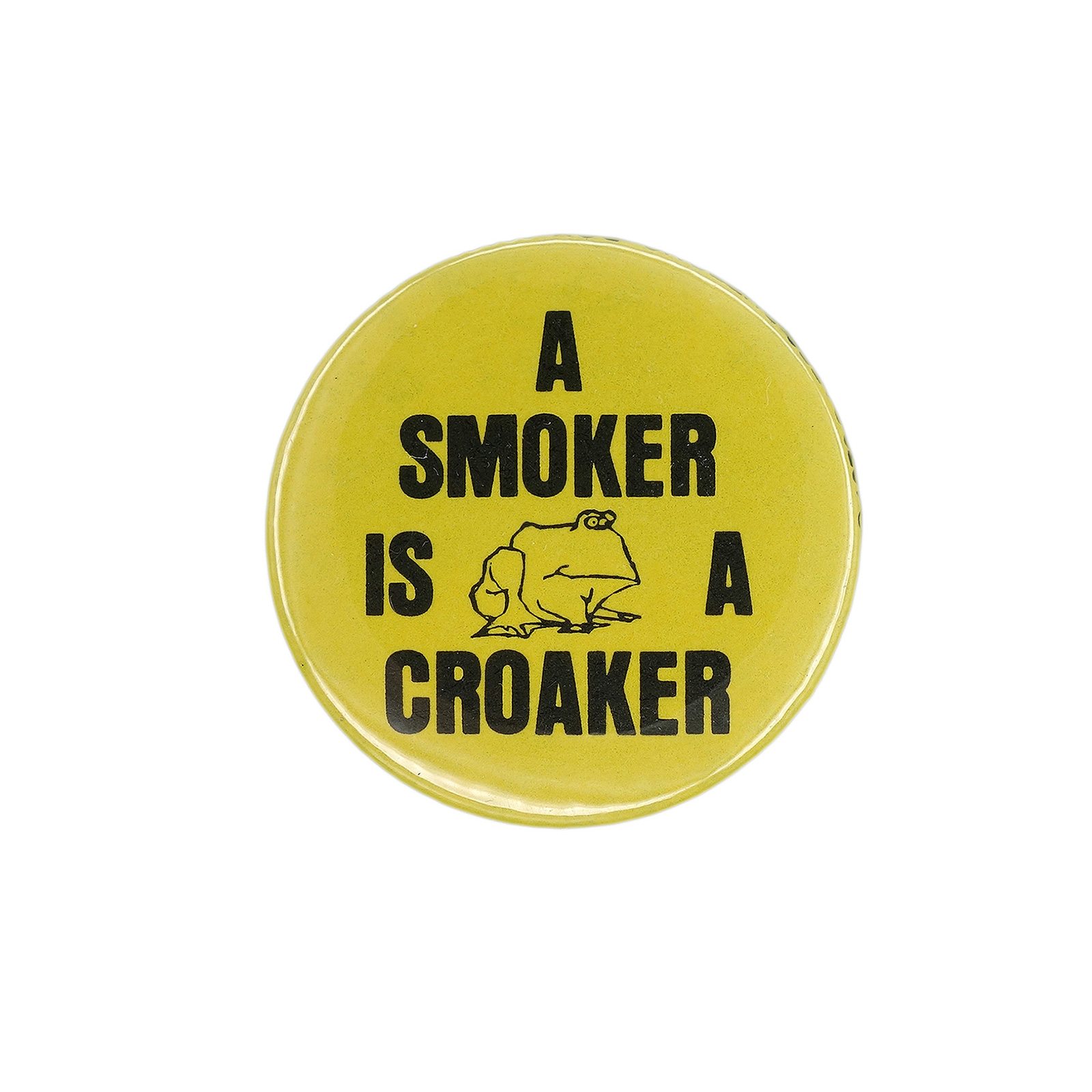 A SMOKER IS A CROAKER 缶バッジ バッチ 蛙