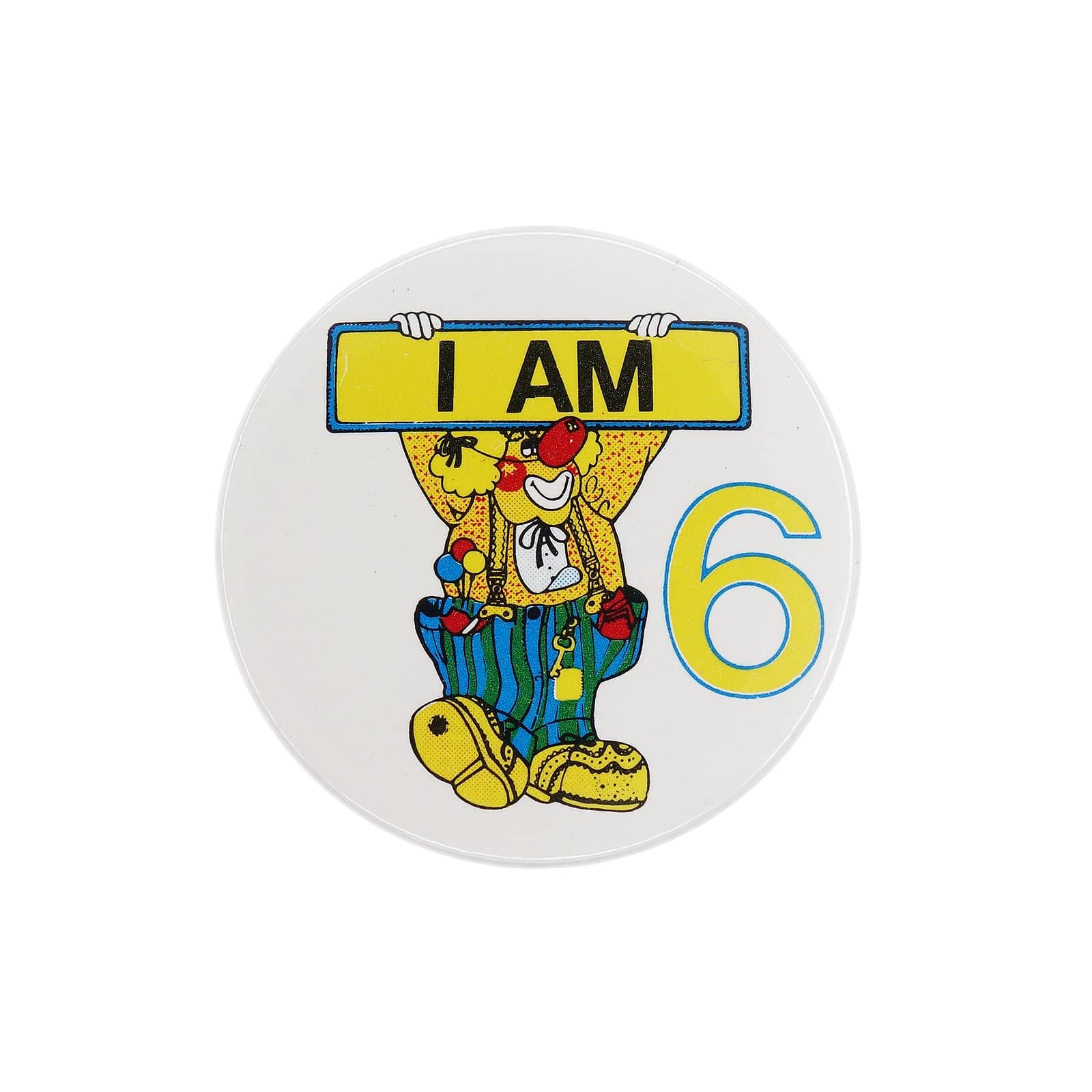 I AM 6 ピエロ 缶バッジ バッチ 6歳 誕生日
