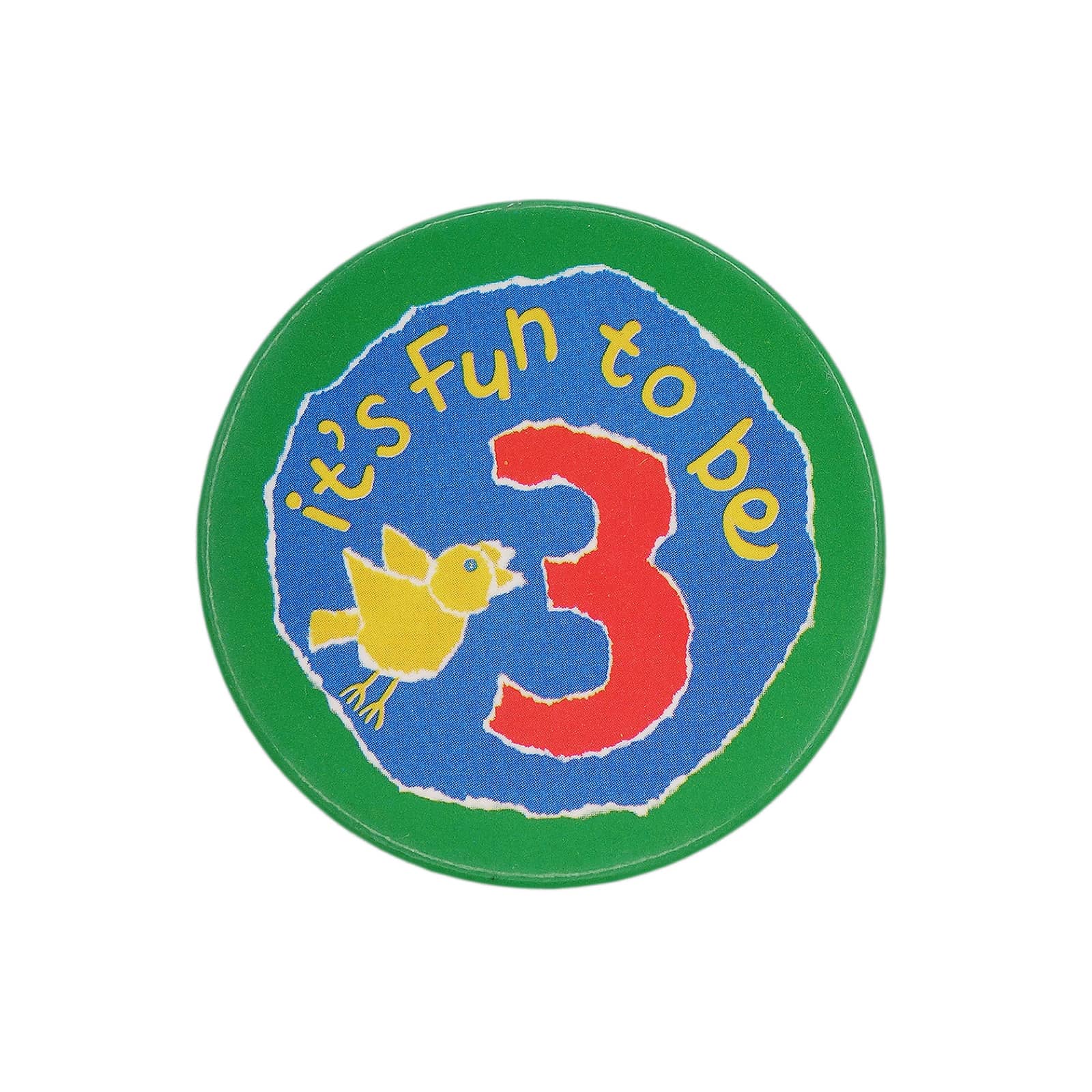 it's Fun to be 3 缶バッジ バッチ 3歳 誕生日 小鳥