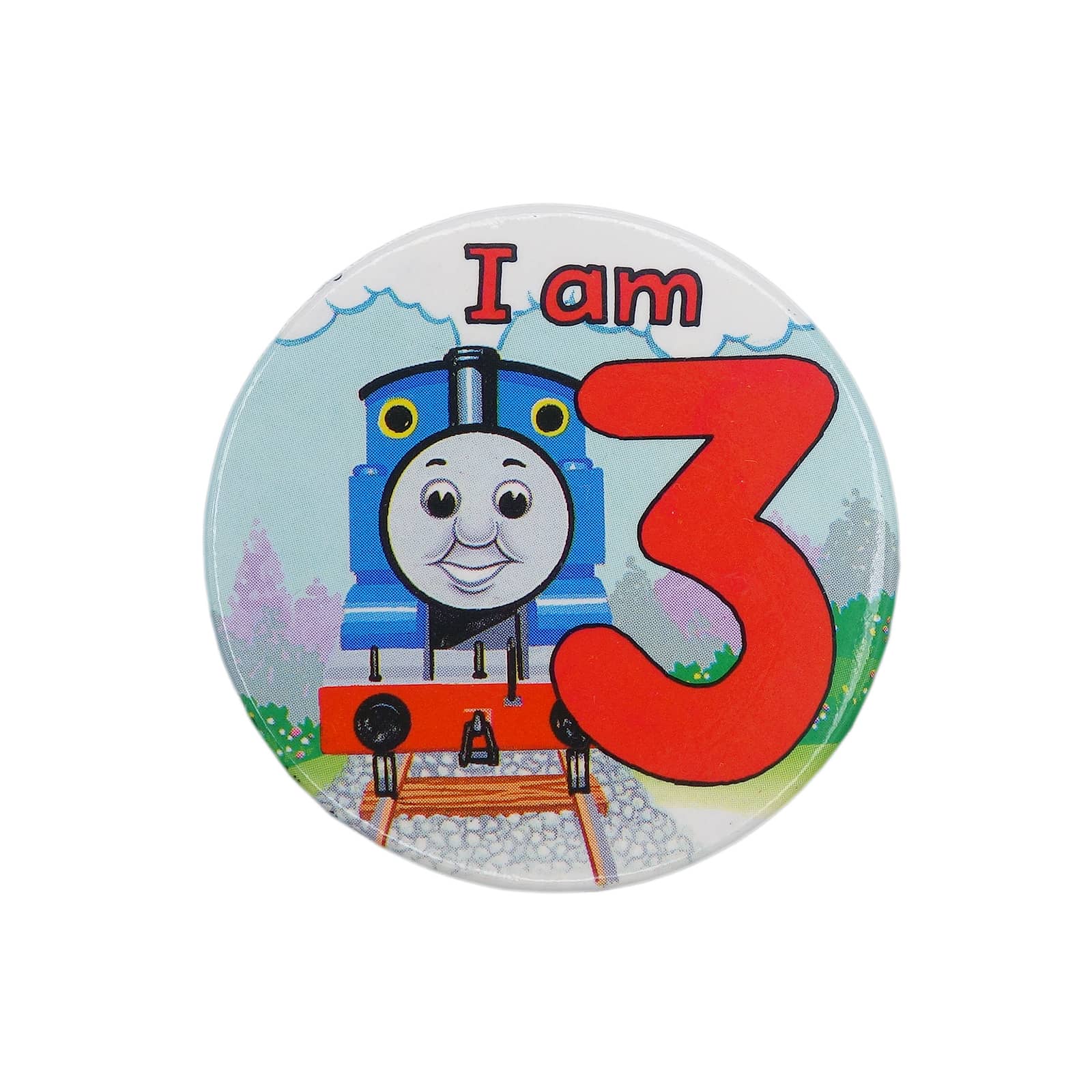 I am 3 きかんしゃトーマス 缶バッジ バッチ 3歳 誕生日