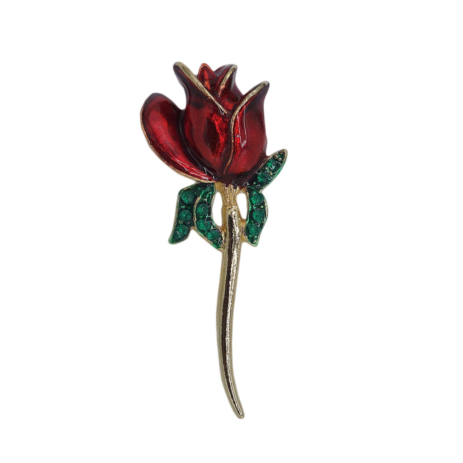 一輪の薔薇 ブローチ 花 赤いバラ