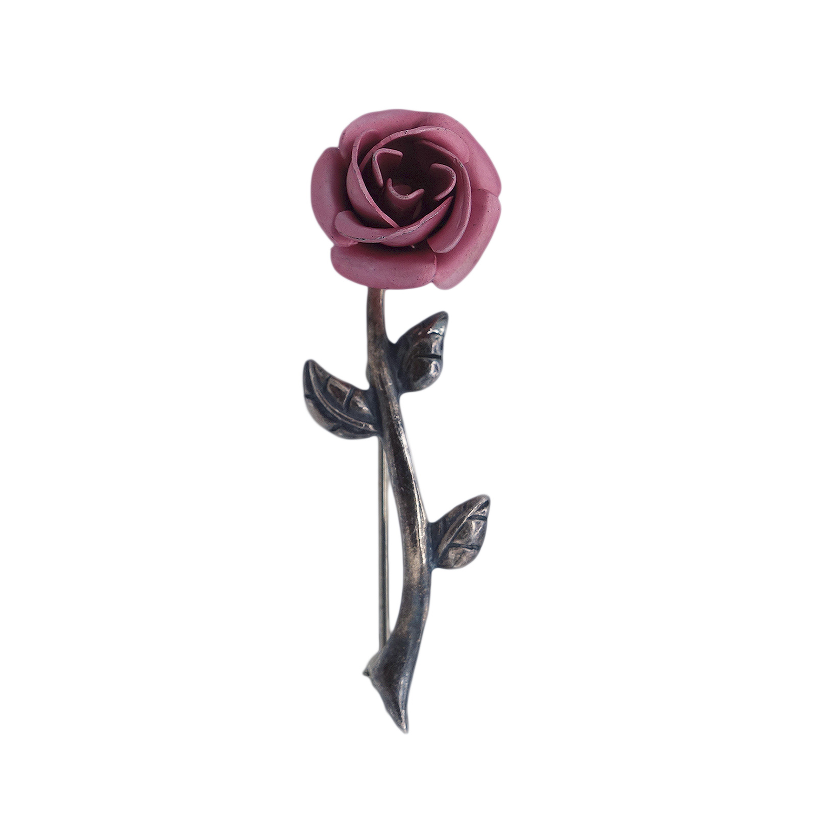 一輪の薔薇 ブローチ 花 silver925