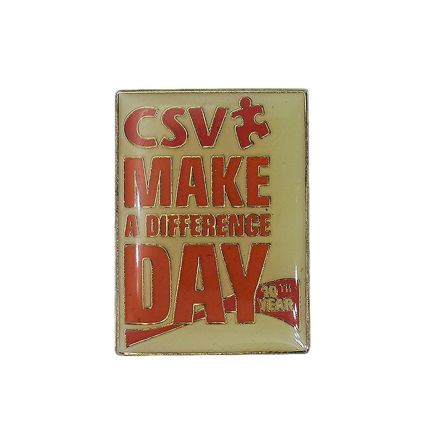 CSV Make a Difference Day ピンズ 10 TH YEAR 留め具付き