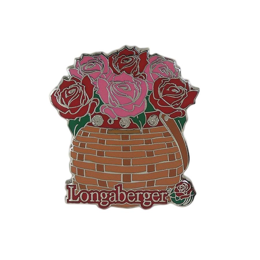 Longaberger 薔薇籠 ピンズ 花 フラワーバスケット 留め具付き