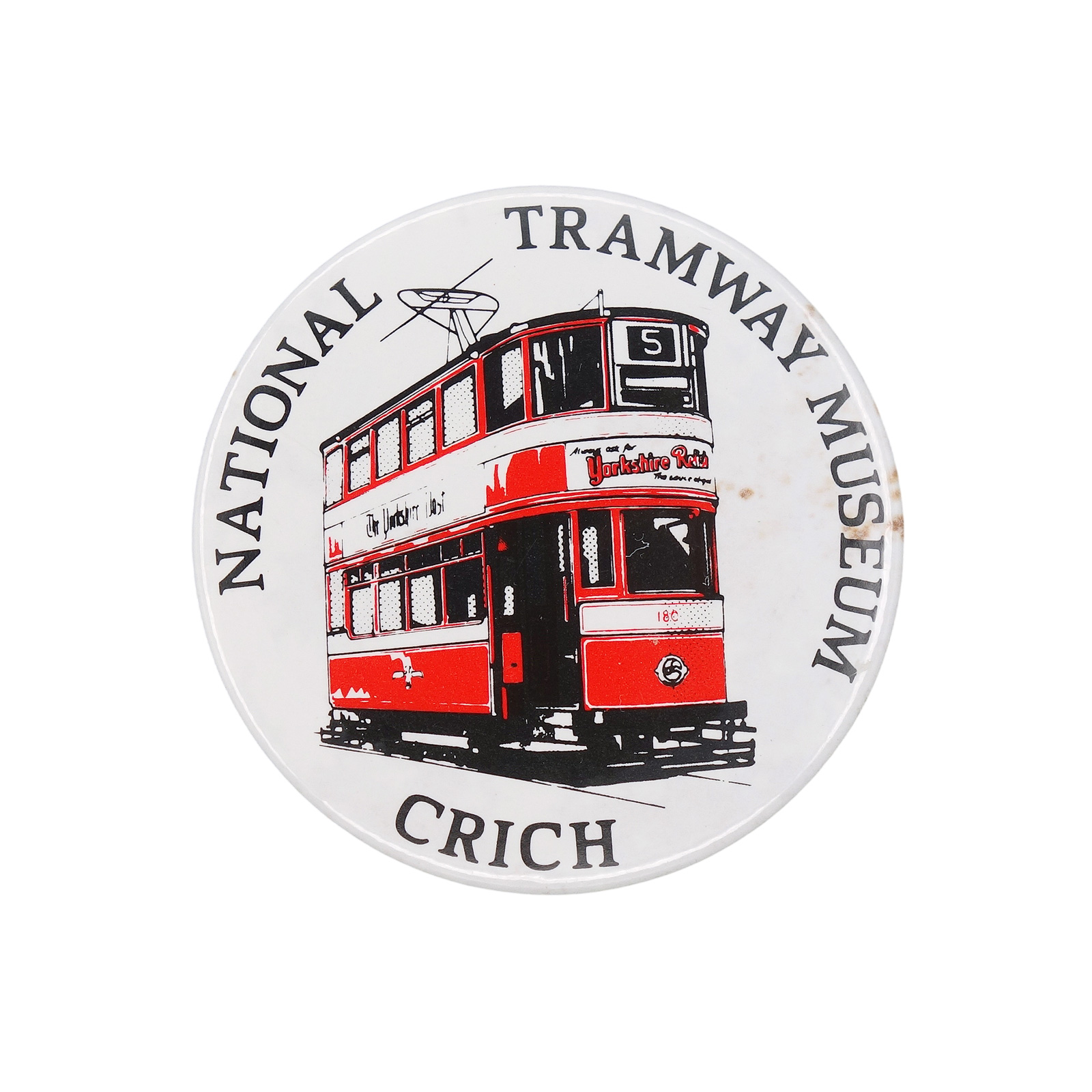 NATIONAL TRAMWAY MUSEUM 2階建路面電車 缶バッジ バッチ