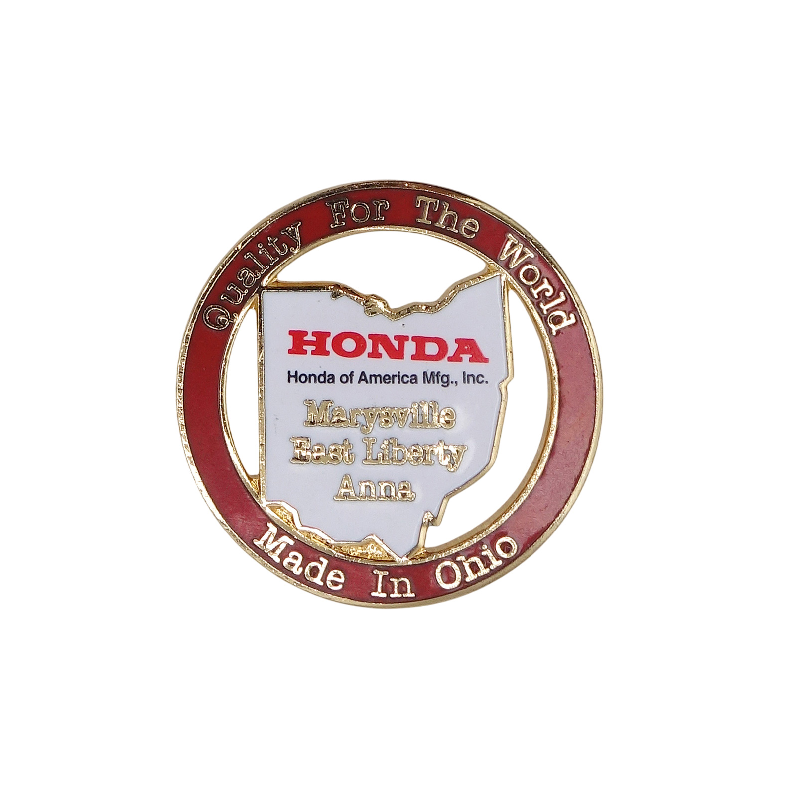 HONDA 北米ホンダ オハイオ州 地図型 ピンズ Quality For The World