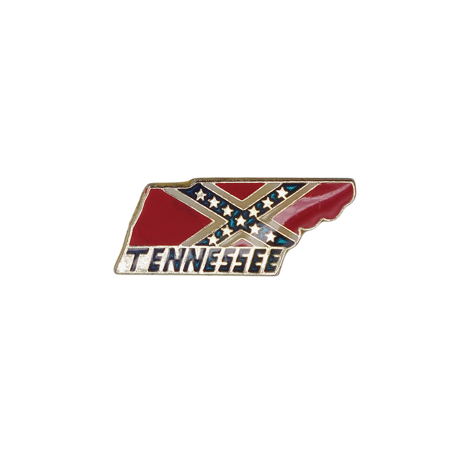 TENNESSEE 南軍旗 レベルフラッグ柄 テネシー州 地図型 ピンズ