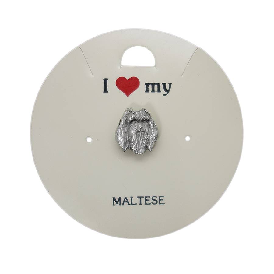 MALTESE マルチーズ 犬 ピューター ピンズ 1983 Rawcliffe 留め具付き