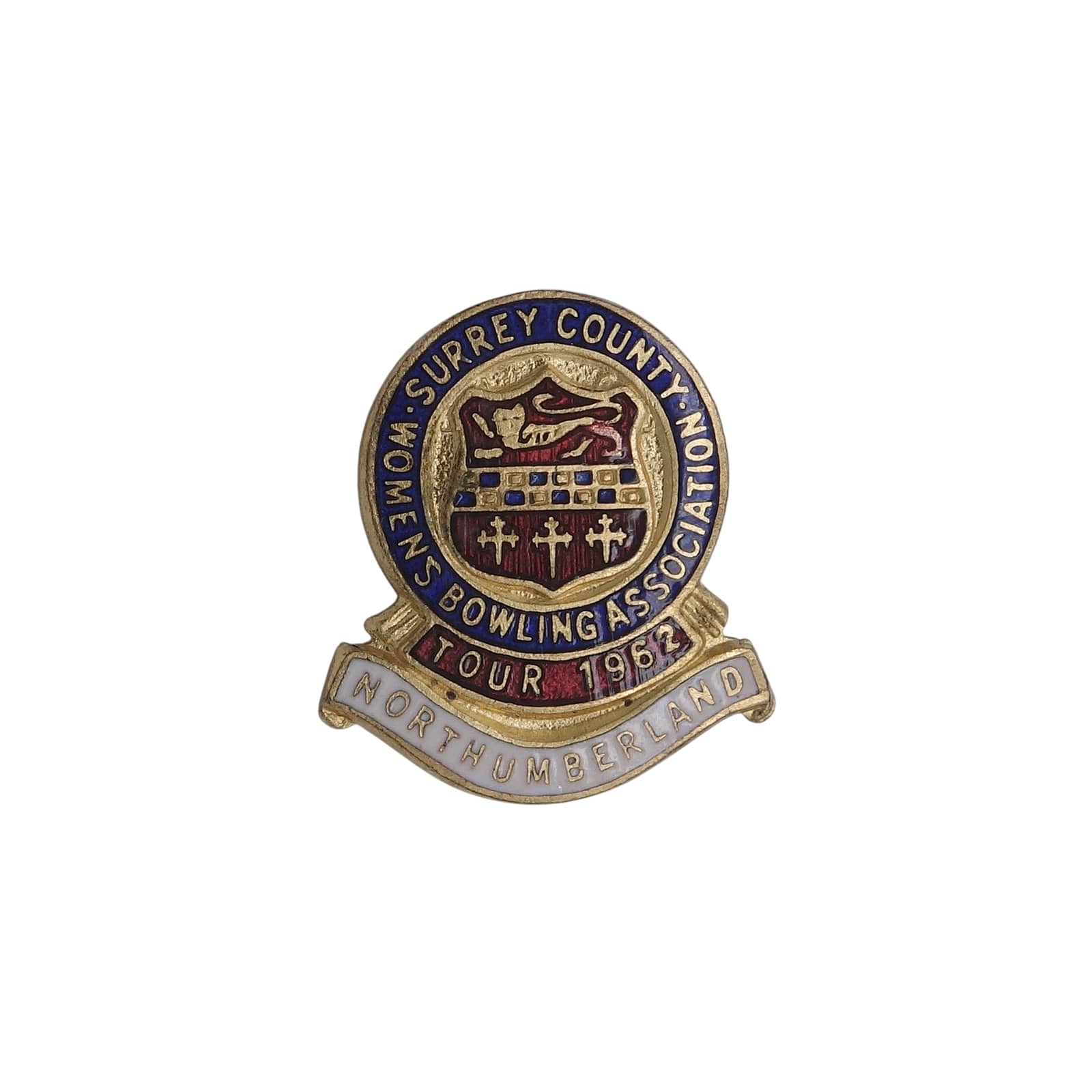 SCWIBA サリー州女子ボウリング協会 TOUR 1962 ピンバッジ 英国 ローンボウルズ協会