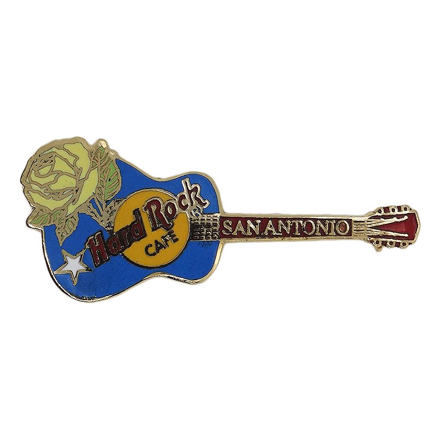 Hard Rock CAFE ギター ブローチ ハードロックカフェ 薔薇 SAN ANTONIO
