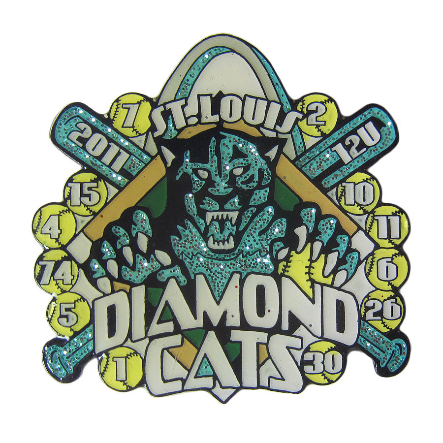 ピンズ ST.LOUIS DIAMOND CATS ソフトボール  留め具付き ピンバッジ