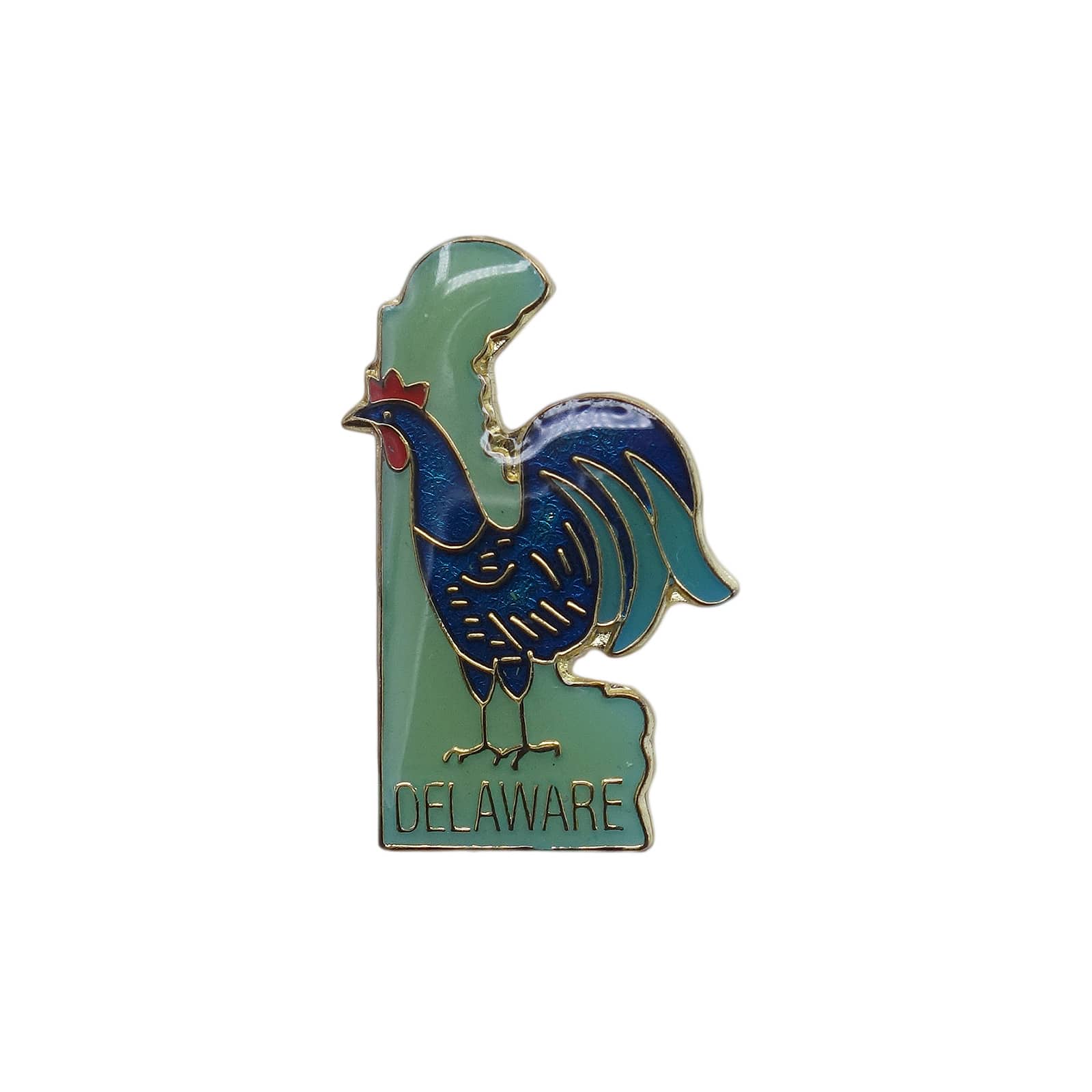 DELAWARE デラウェア州 地図型 ピンズ 鶏