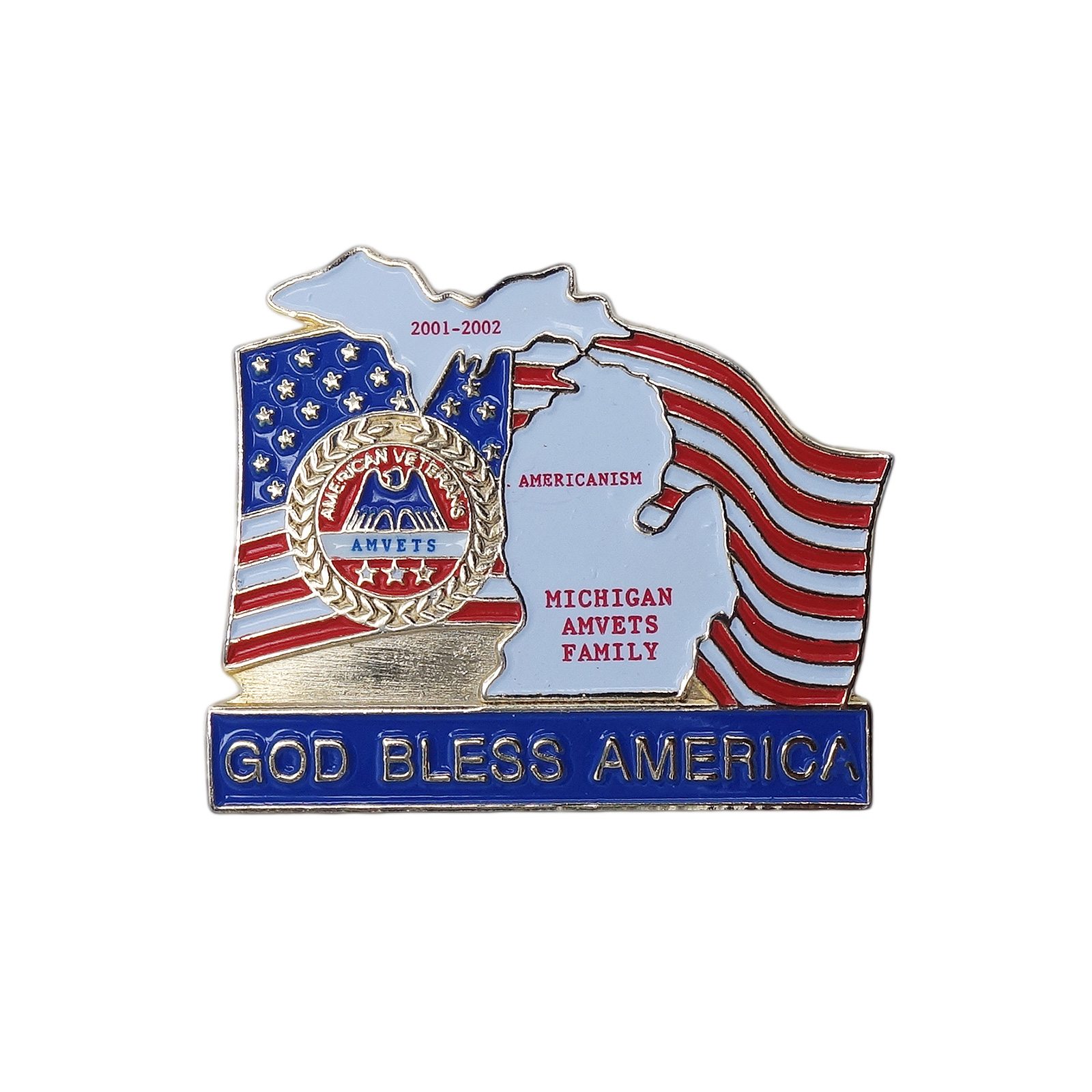 AMVETS アメリカ退役軍人会 ピンズ 星条旗 GOD BLESS AMERICA