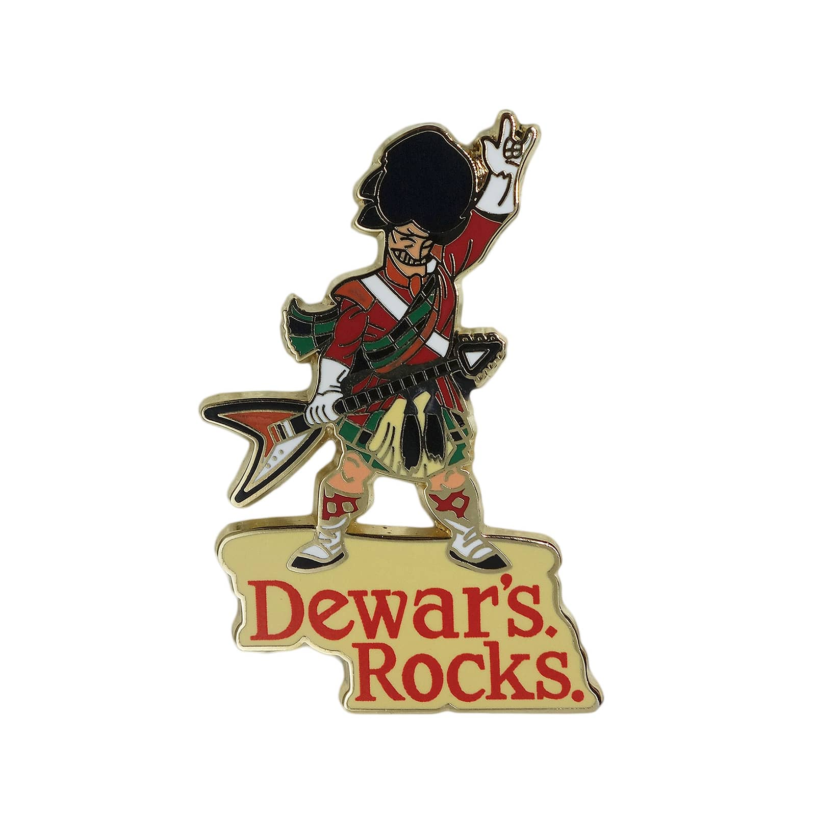 Dewar's Rocks スコッチ ウイスキー ピンズ デュワーズ 兵隊 ギター 留め具付き