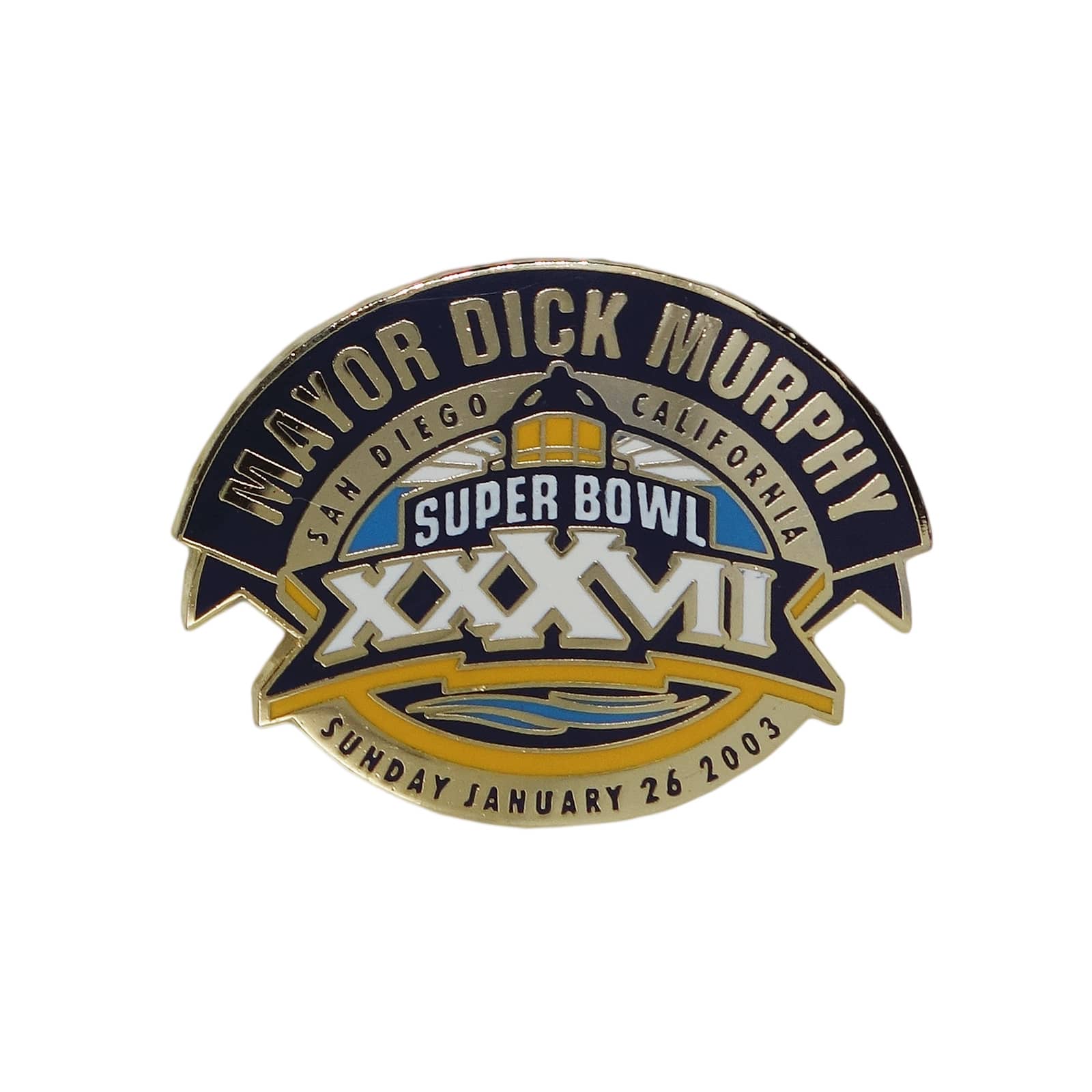 NFL アメフト SUPER BOWL XXXVII ピンズ 留め具付き