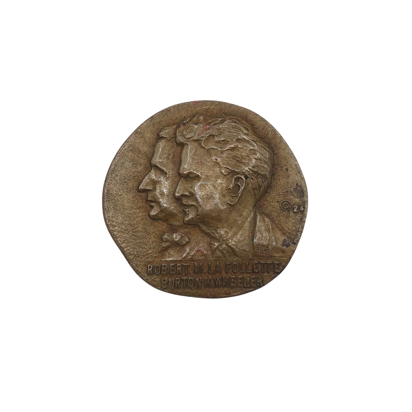 1924年大統領選挙 ロバート・M・ラフォレット バートン・K・ウィーラー ビンテージ バッジ
