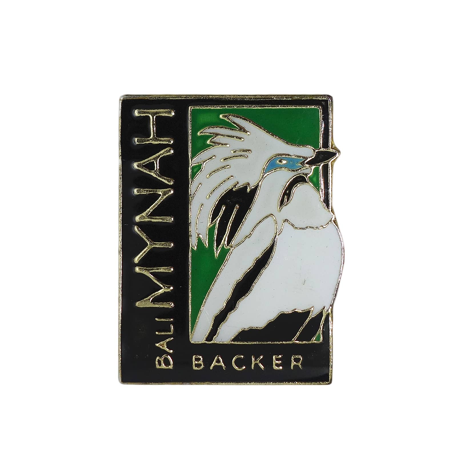 BALI MYNAH カンムリシロムク BACKER ピンズ 留め具付き