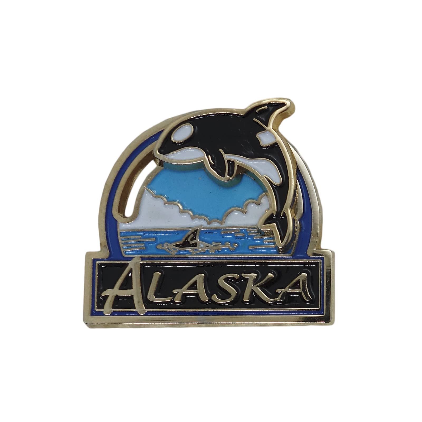 ALASKA シャチ ピンズ アラスカ州 留め具付き