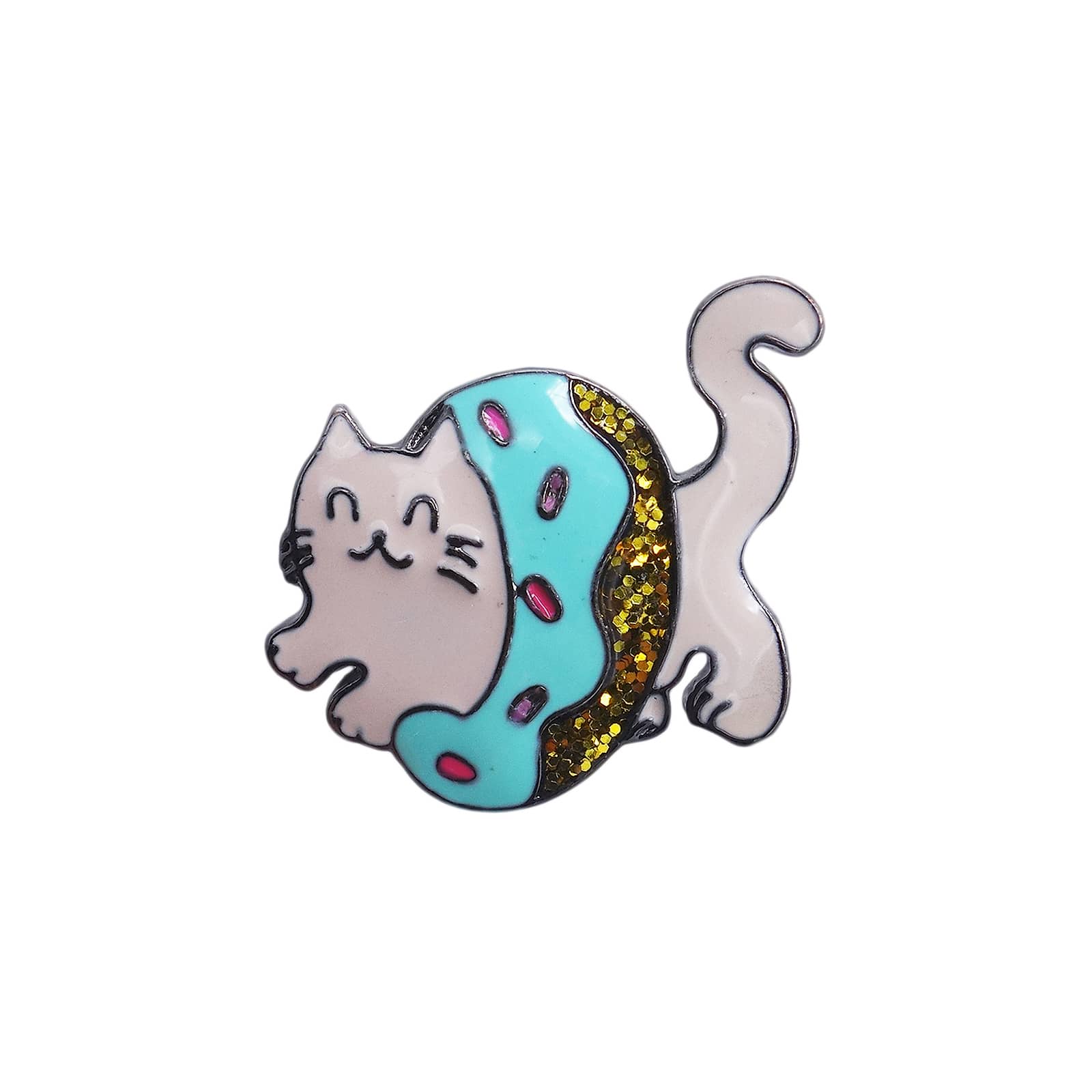 ドーナツにはまった猫 ピンズ