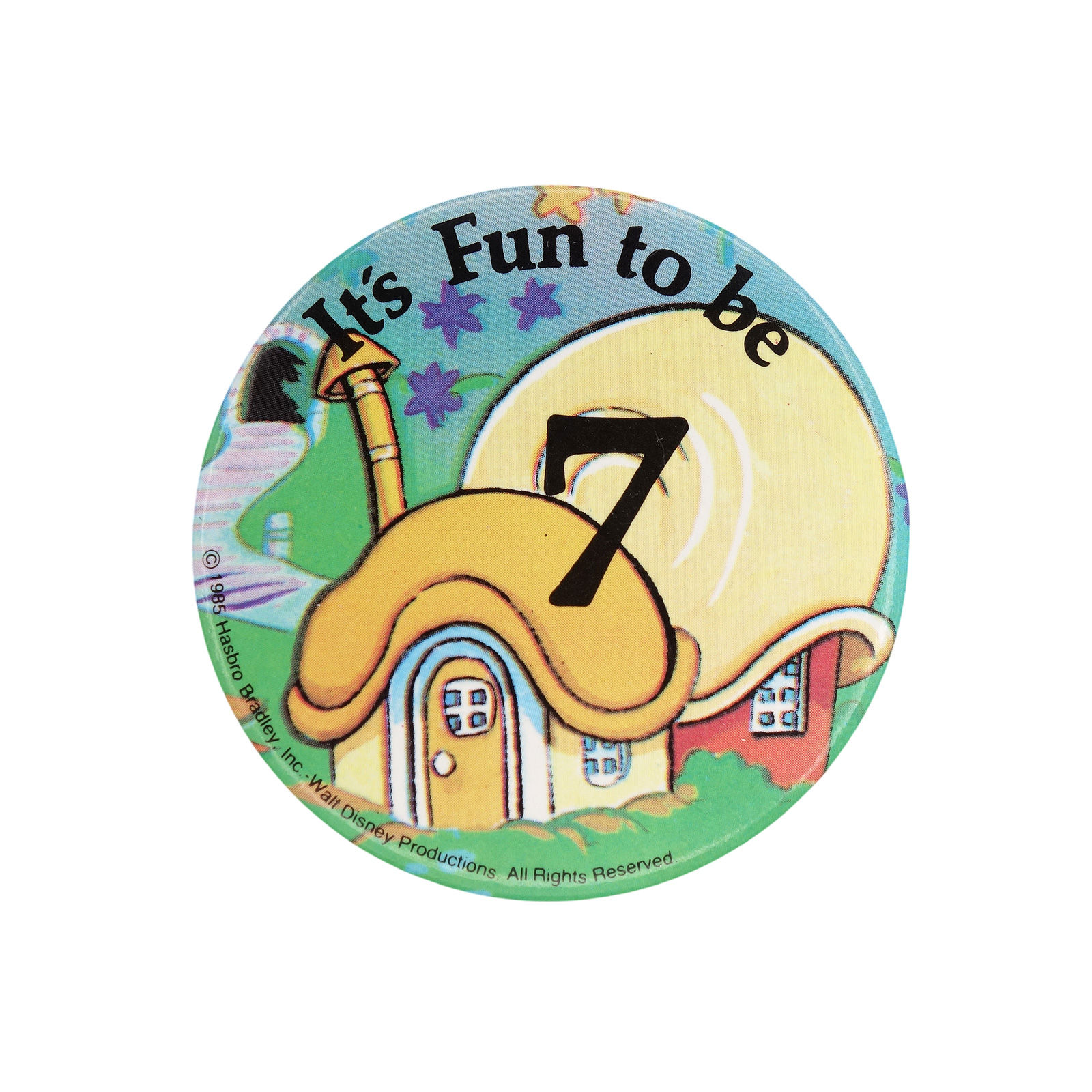 It's Fun to be 7 ワズルス ユニークな家 缶バッジ バッチ 7歳 誕生日 1985