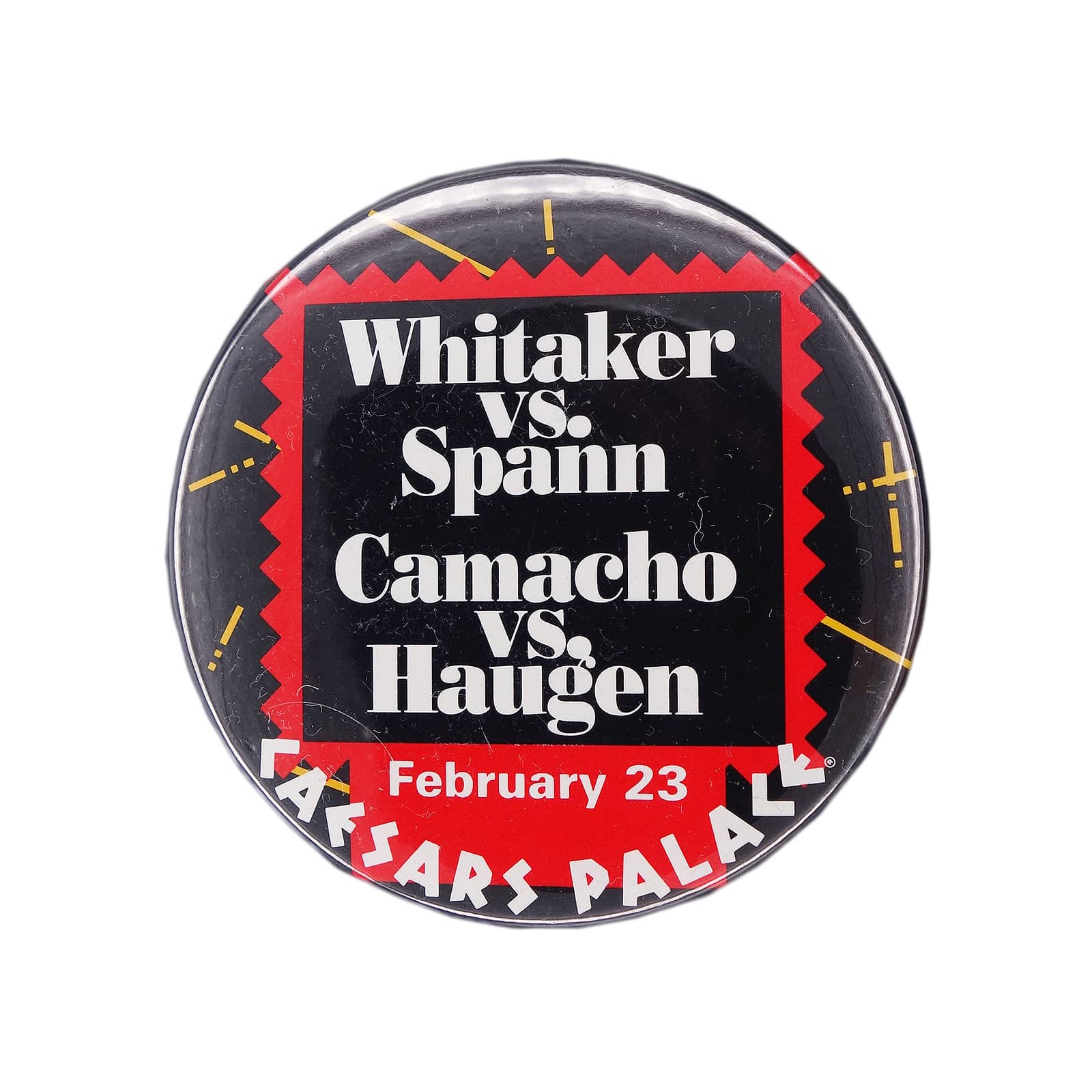 Whitaker VS. Spann　Camacho VS. Haugen 缶バッジ ボクシング