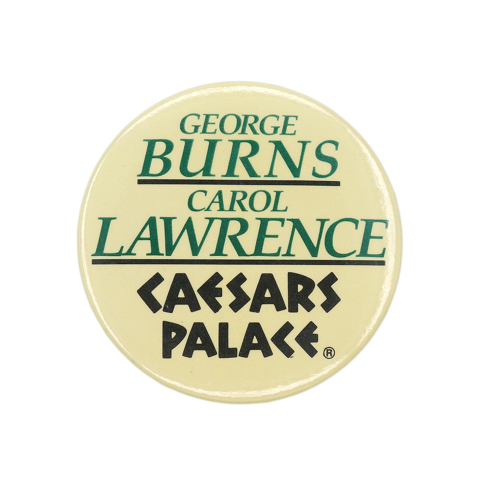 ジョージ・バーンズ キャロル・ローレンス 缶バッジ CAESARS PALACE