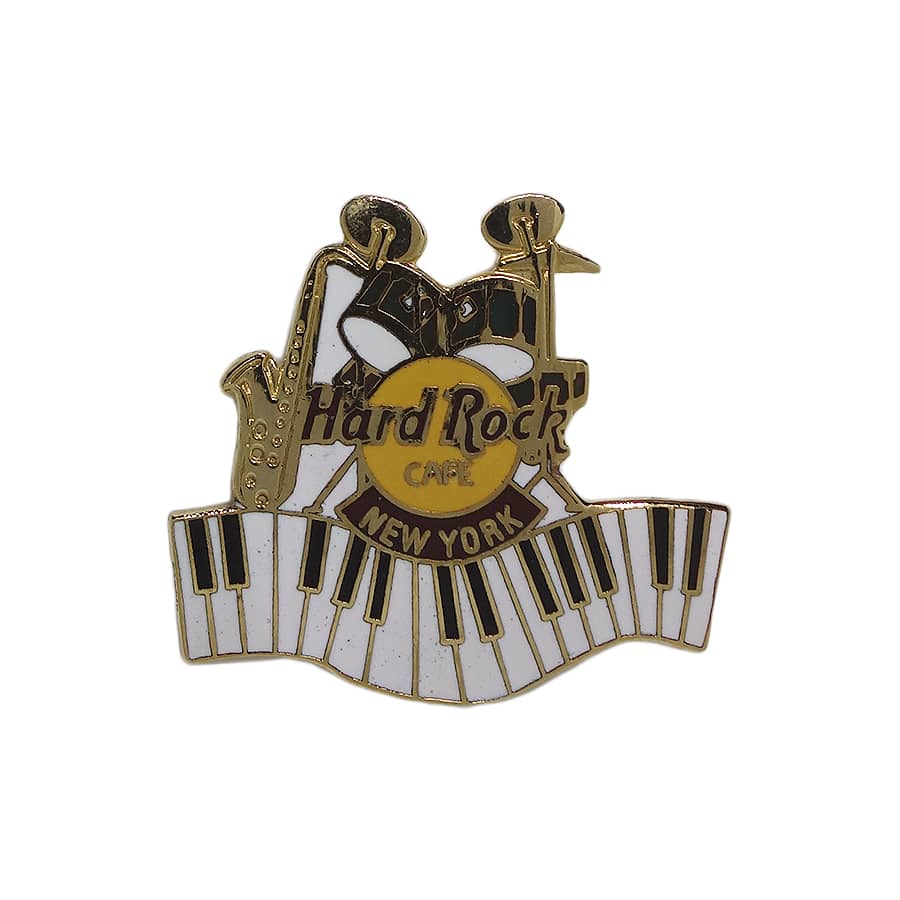 Hard Rock CAFE ドラム 鍵盤 サックス ブローチ ハードロックカフェ NEW YORK