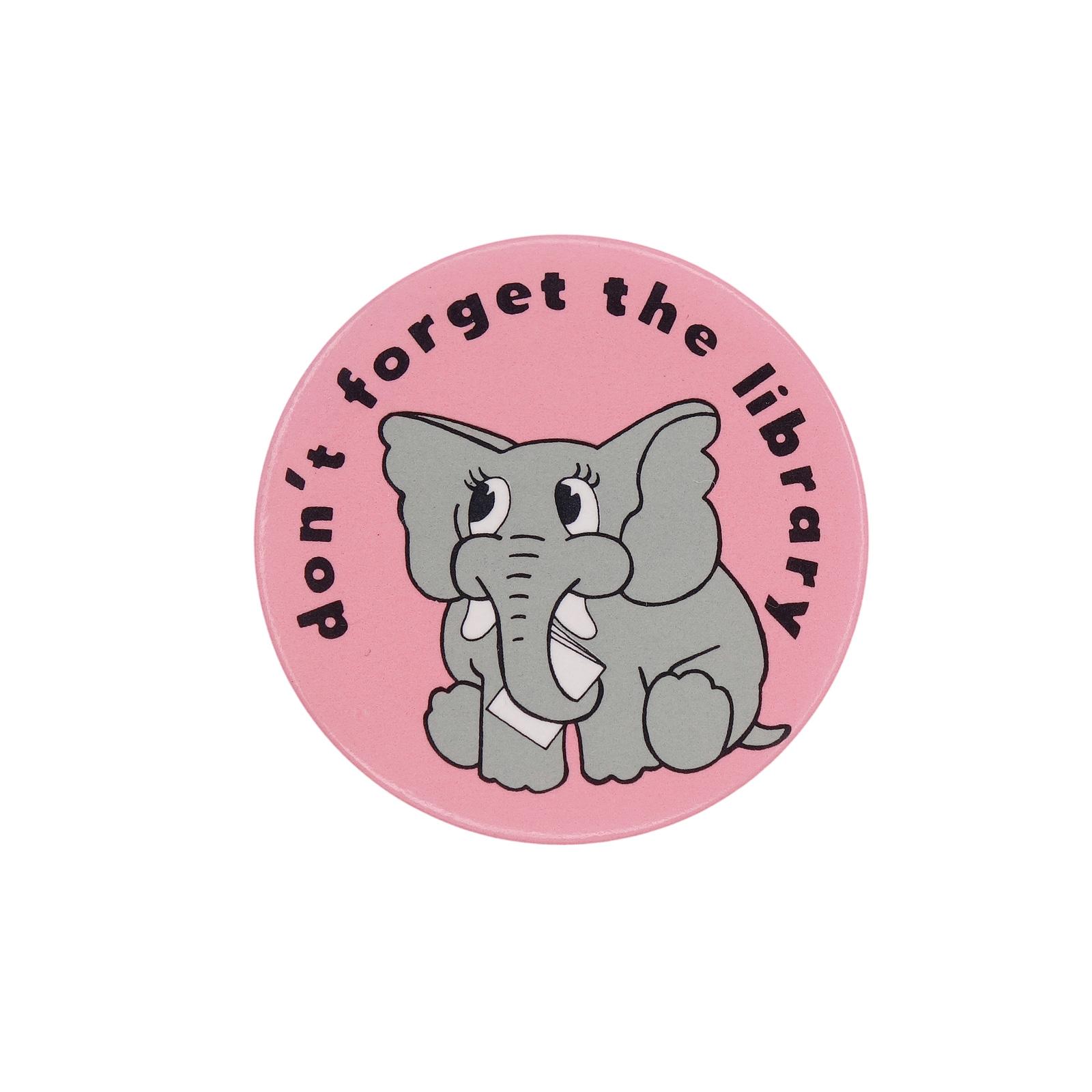 don't forget the library ゾウ 缶バッジ バッチ