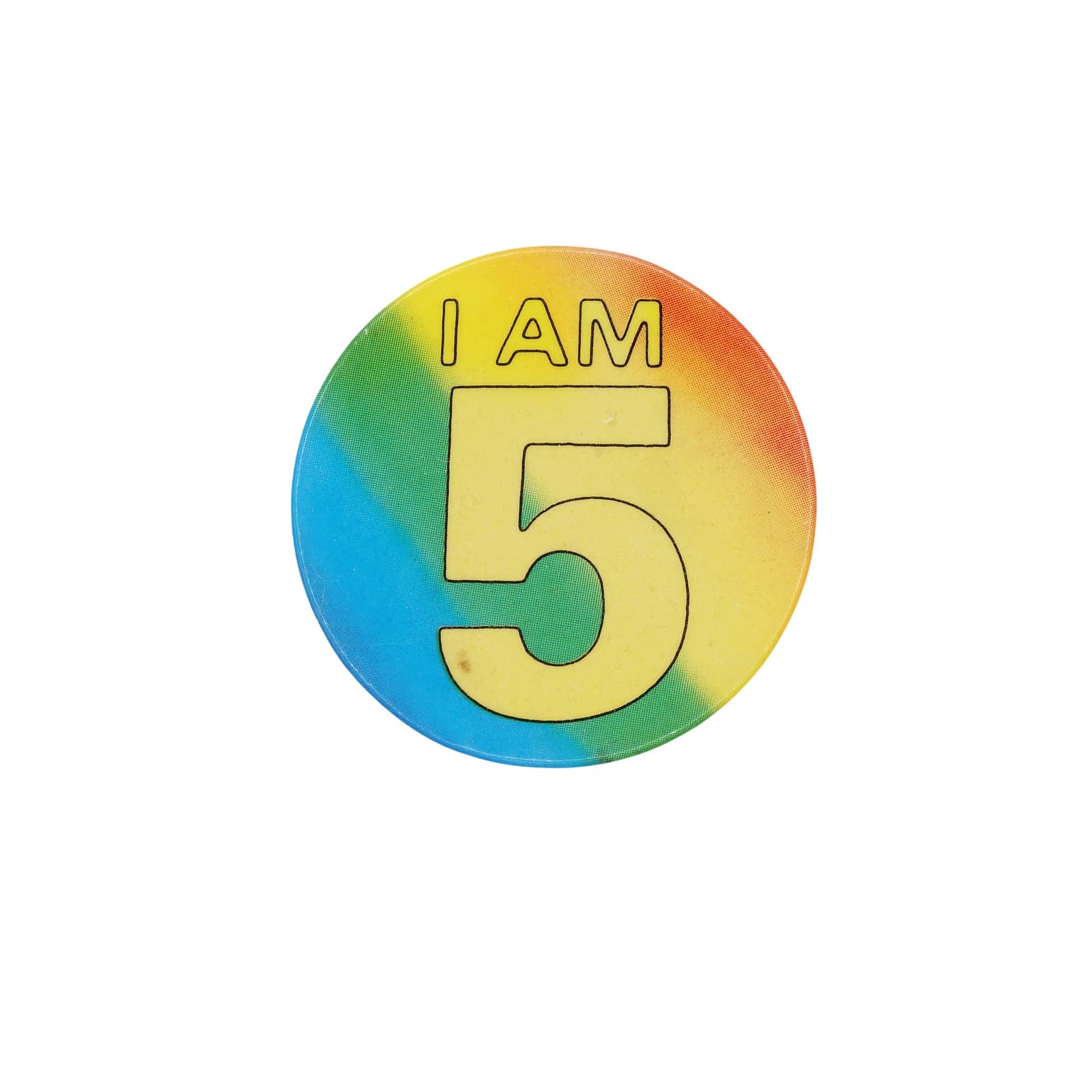 I AM 5 缶バッジ バッチ 5歳 誕生日 レインボーカラー