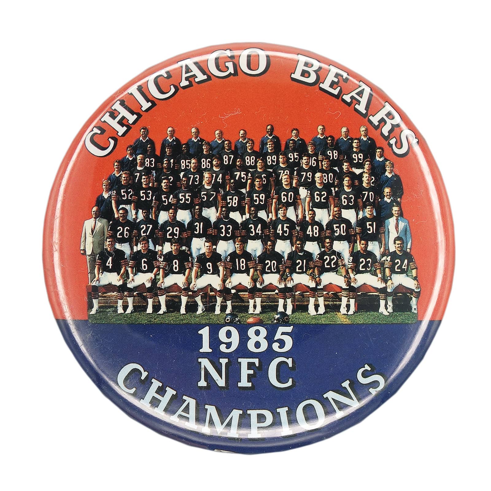 1985年 NFCチャンピオン シカゴ・ベアーズ 缶バッジ NFL アメフト