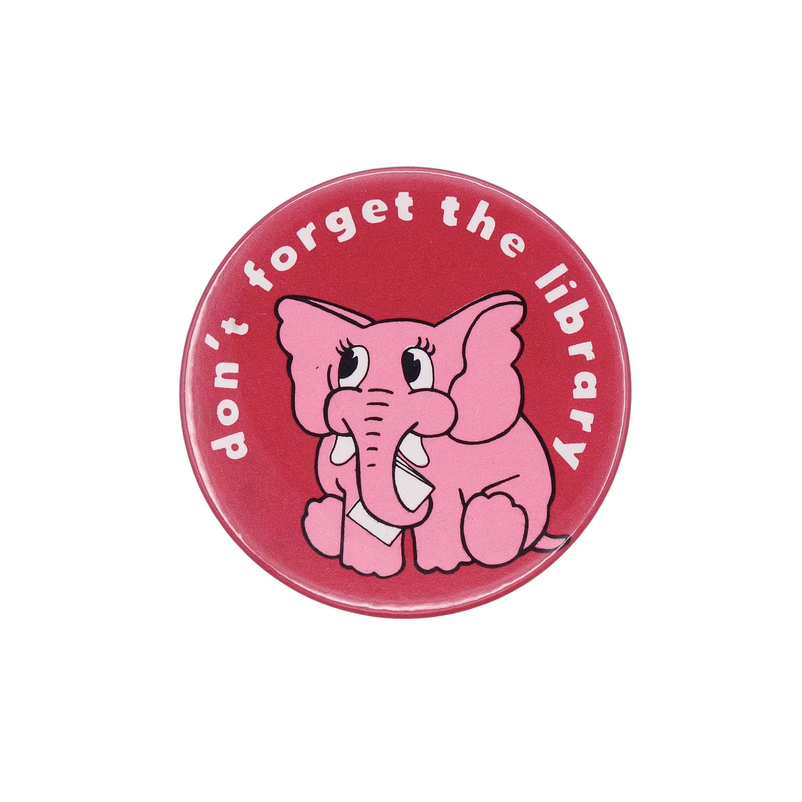 don't forget the library ゾウ 缶バッジ バッチ