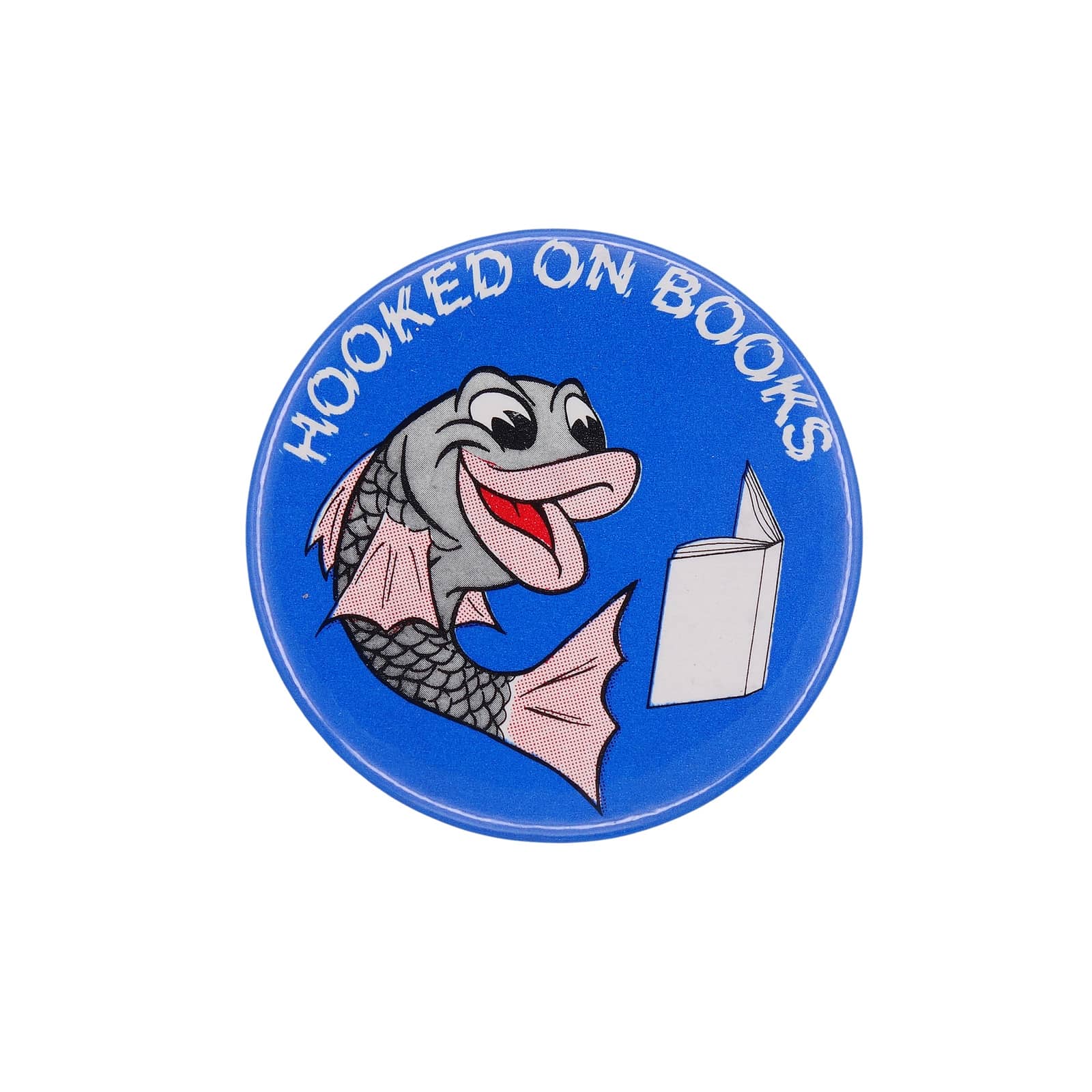 HOOKED ON BOOKS 魚 缶バッジ バッチ