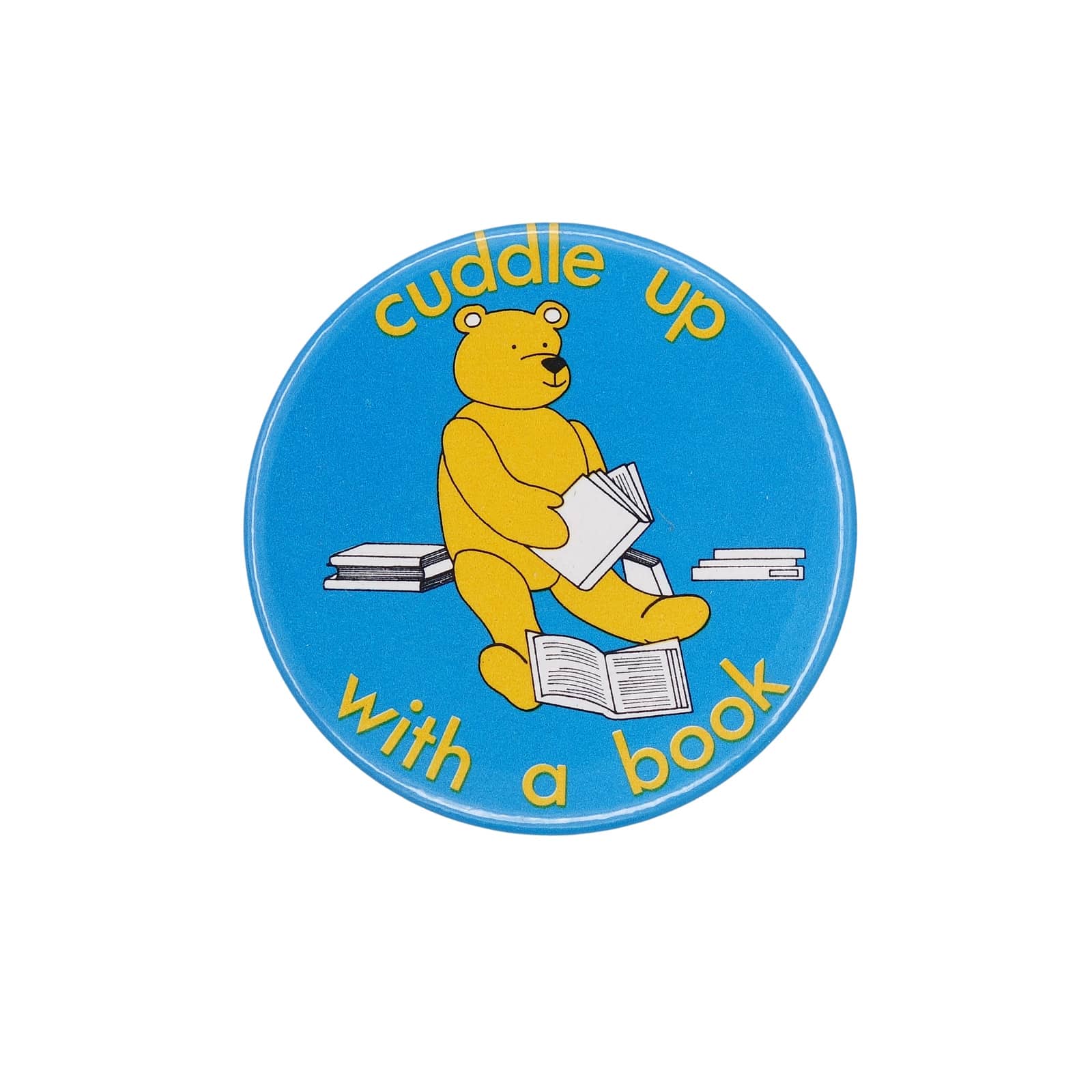 cuddle up with a book テディ・ベア 缶バッジ バッチ