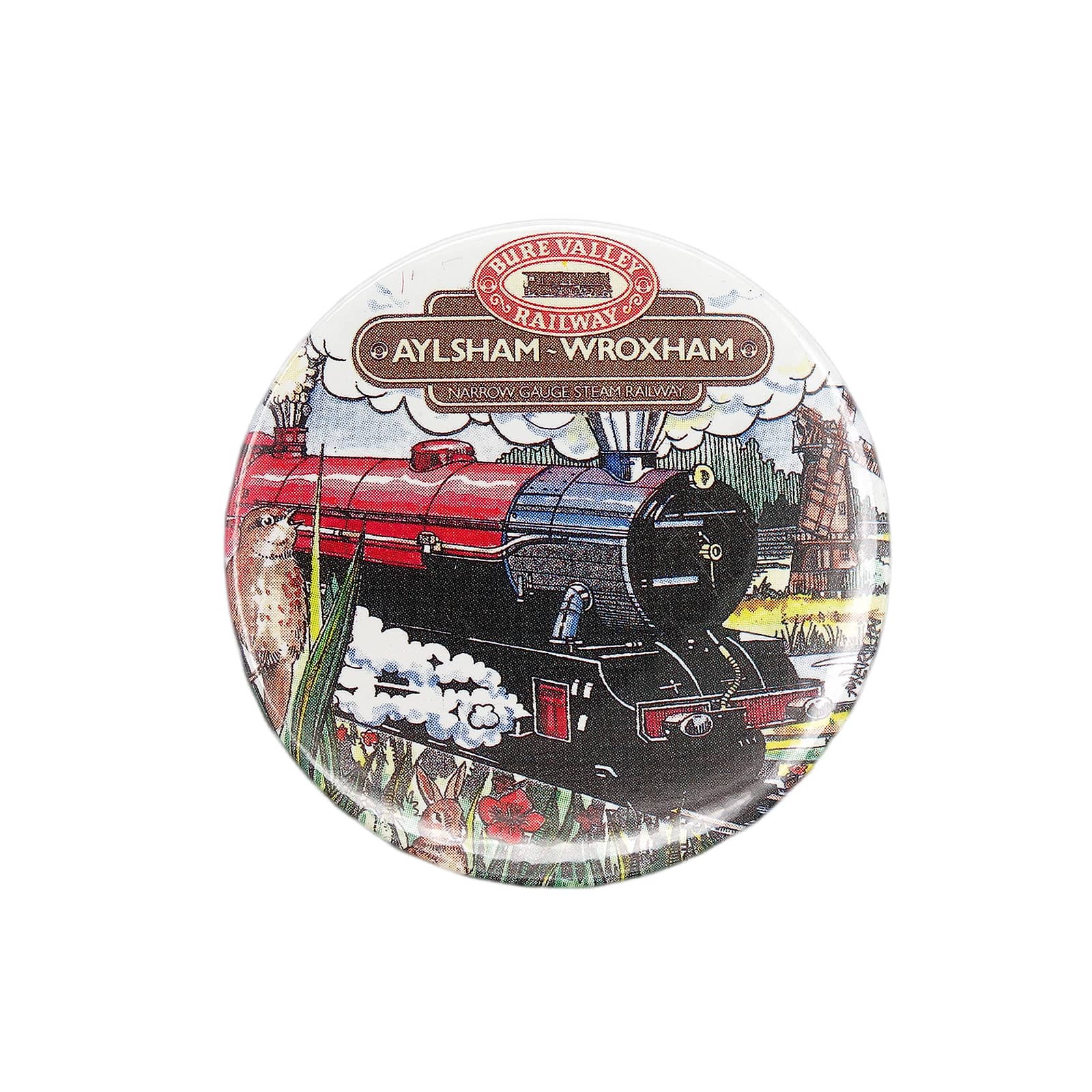 Bure Valley Railway 蒸気機関車鉄道 缶バッジ バッチ