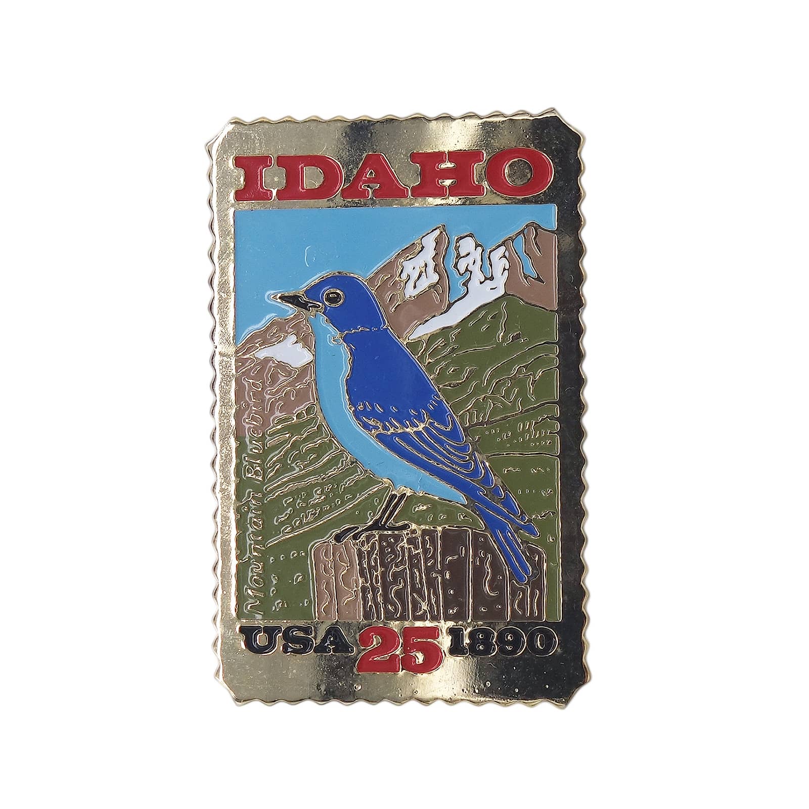 IDAHO USA 25c 切手型 ピンズ アイダホ州 州鳥 マウンテンブルーバード