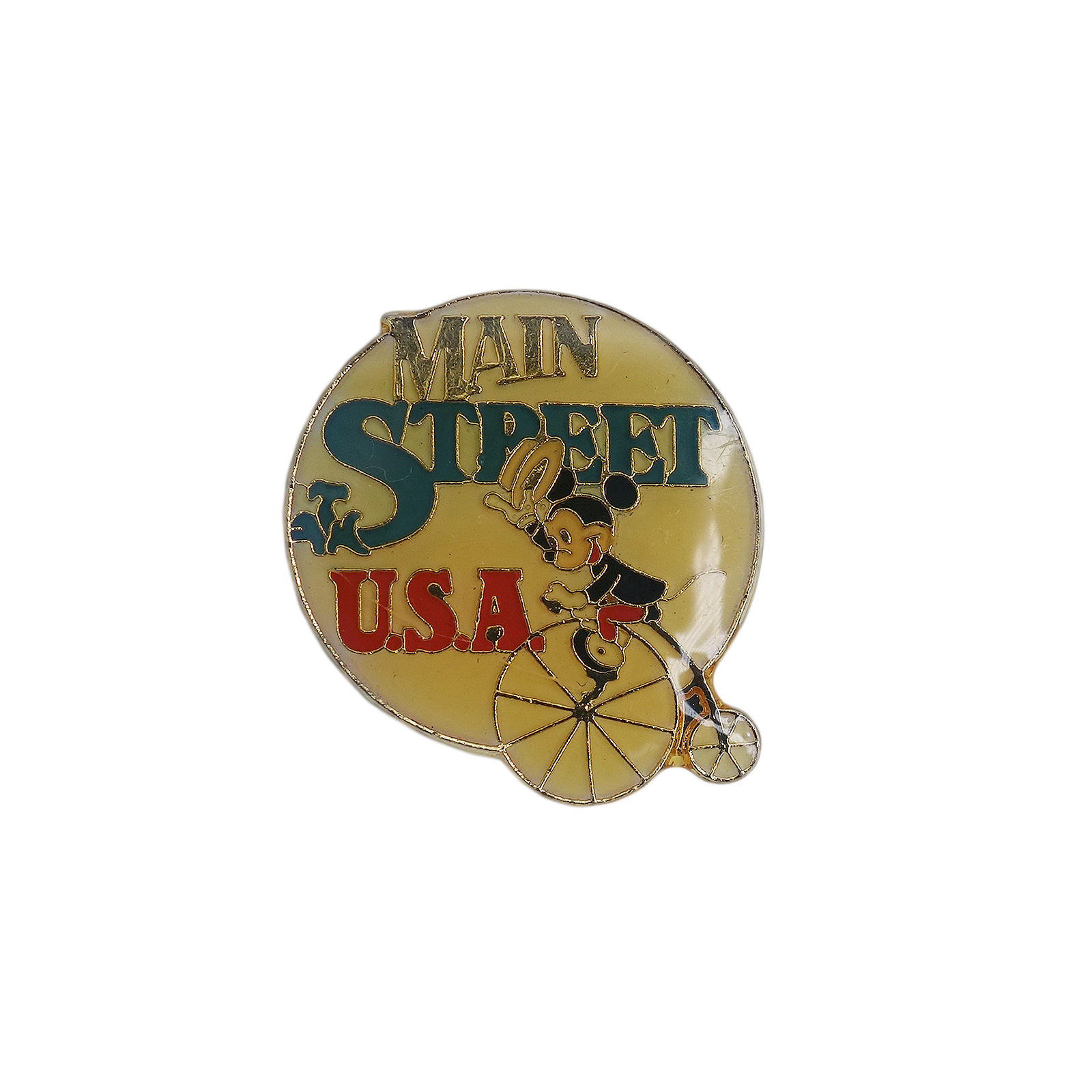 Disney ミッキーマウス ピンバッジ ブローチ MAIN STREET USA ビンテージ