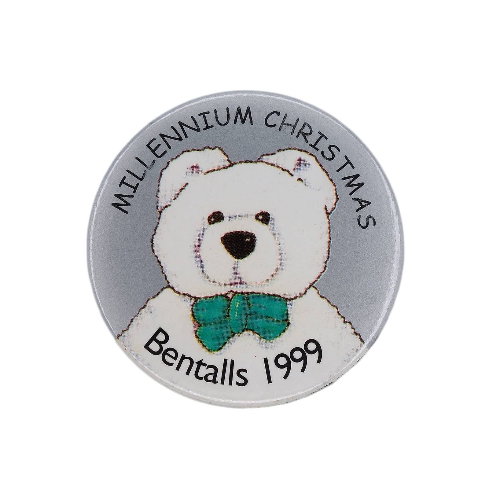 Bentalls 1999 ミレニアム クリスマス 缶バッジ バッチ 白いクマ
