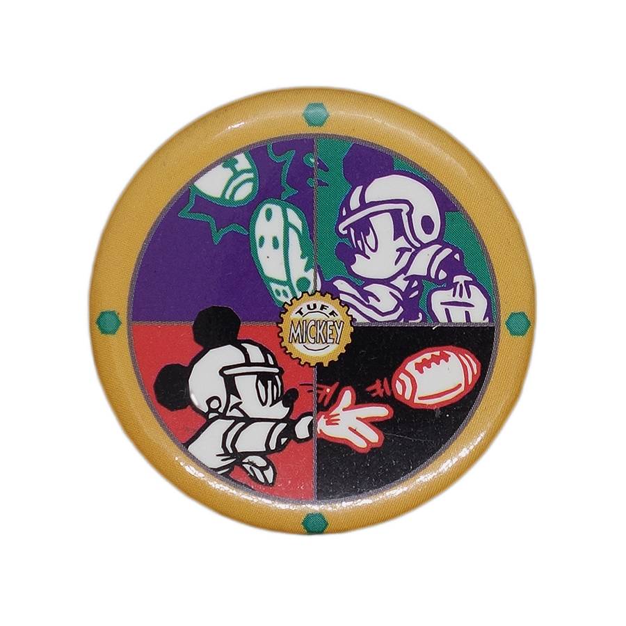 Disney アメフトミッキー 缶バッジ バッチ TUFF MICKEY ディズニー