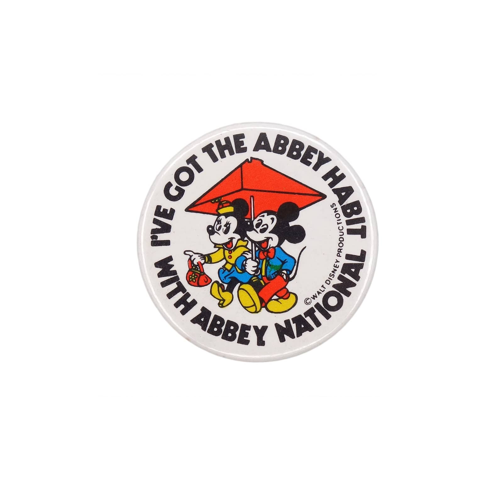 ミッキーとミニー 缶バッジ ビンテージ バッチ ABBEY NATIONAL