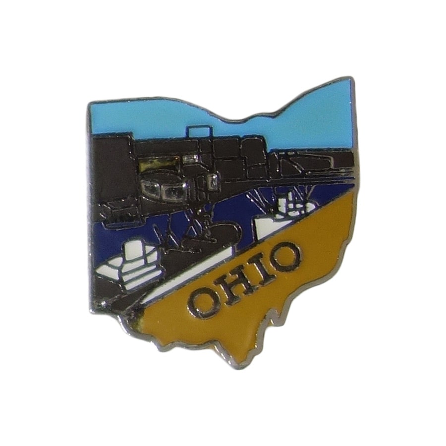 Ohio ビンテージ ピンズ MAFCO社 地図型 オハイオ州 留め具付き